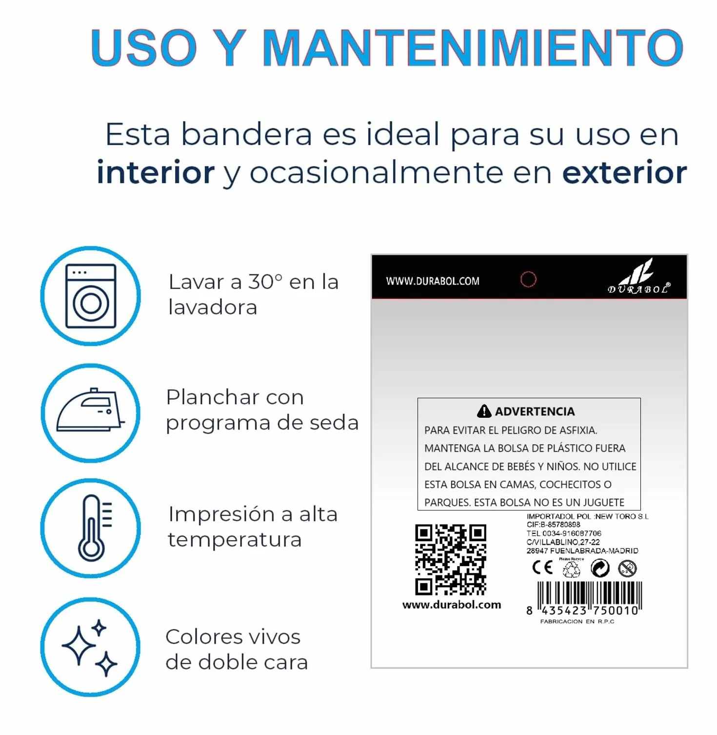 Bandera Comunidad Madrid 60 x 90 cm Satén 2 Ojales