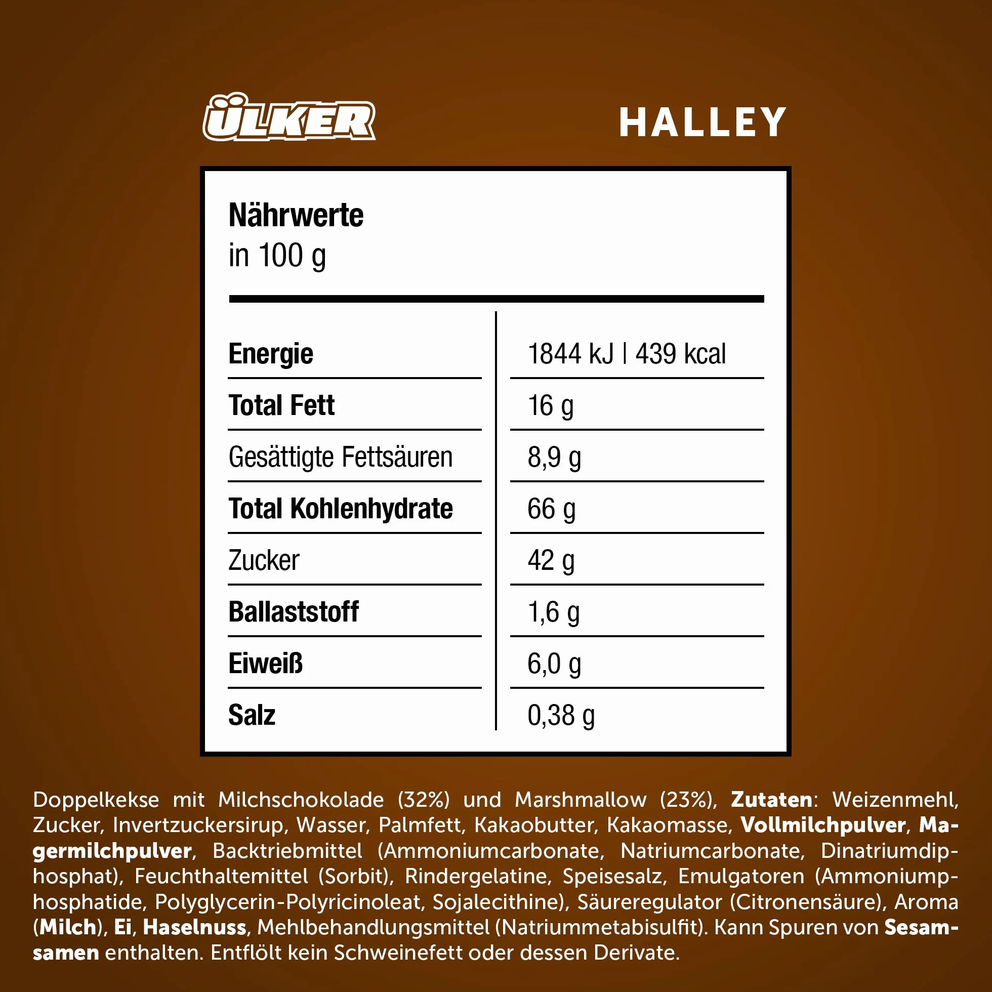 Ülker Halley Galletas Rellenas de Malvavisco Cubiertas de Chocolate con Leche - Ideal como Pastas de Té y Merienda Niños - Snacks Dulces Fáciles de Llevar en la Bolsa de Merienda – Pack de 10 x 30 g