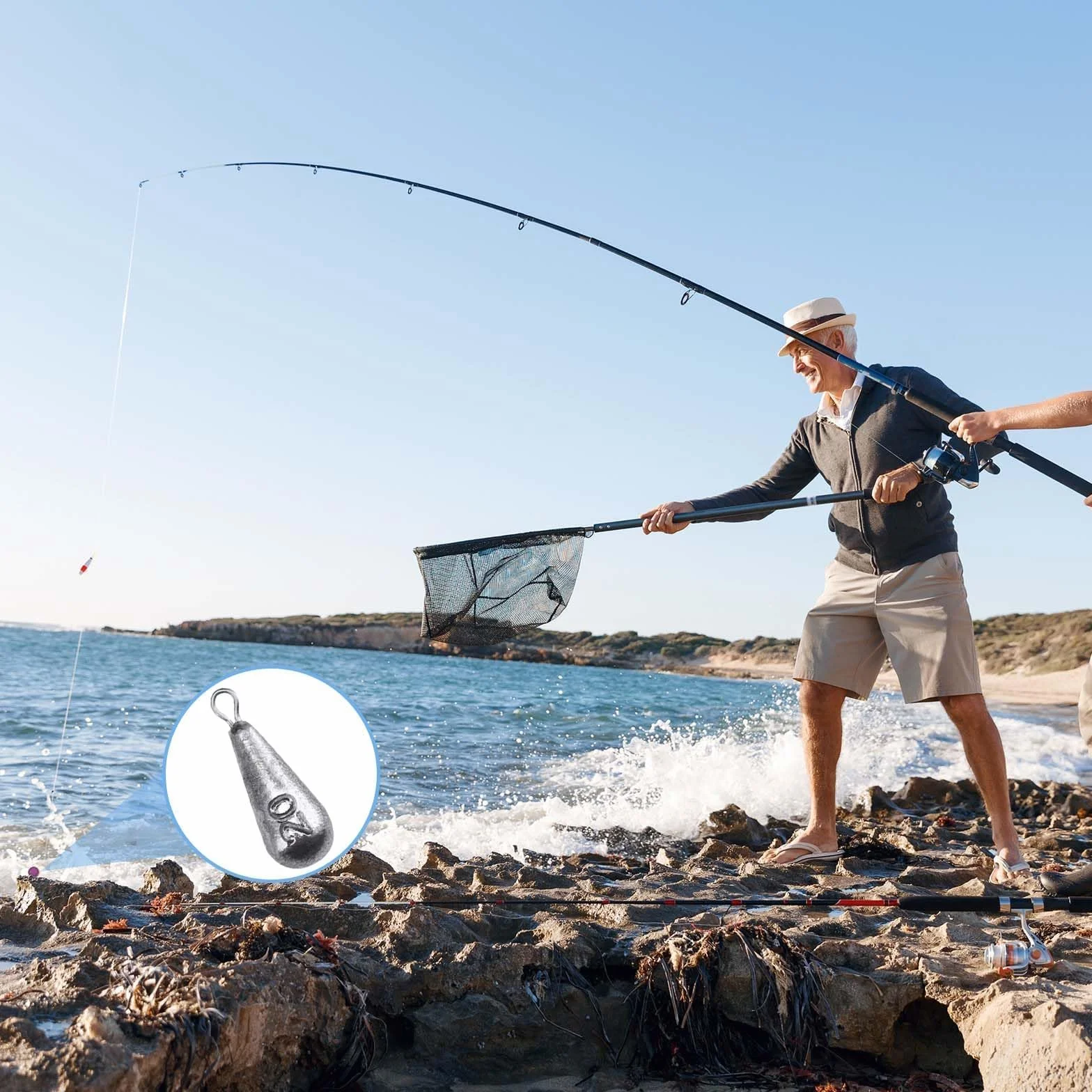 Kit de Pesas de Pesca 44 Piezas, Diez Tamaños, Plomo para Pesca en Forma de Gota