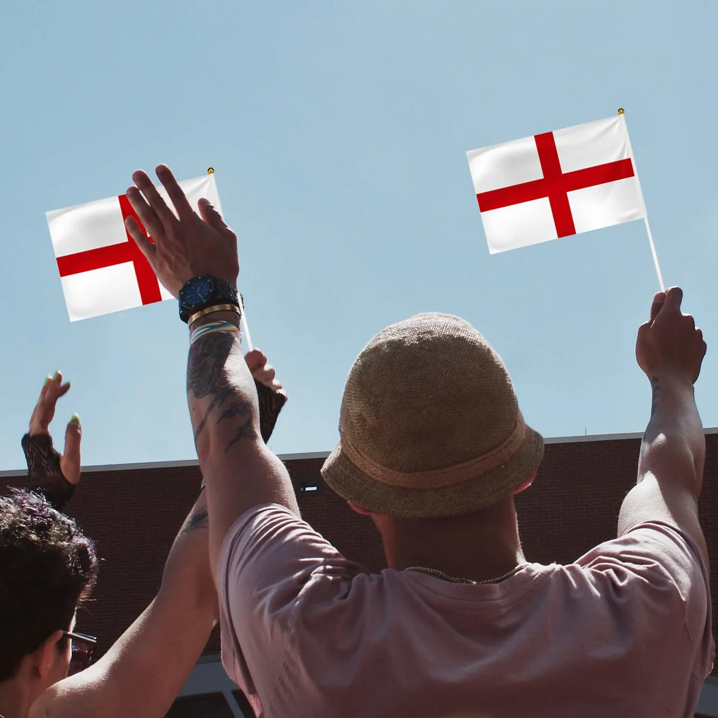 Banderas de Inglaterra con Manivela para Decoración de la Copa de Europa