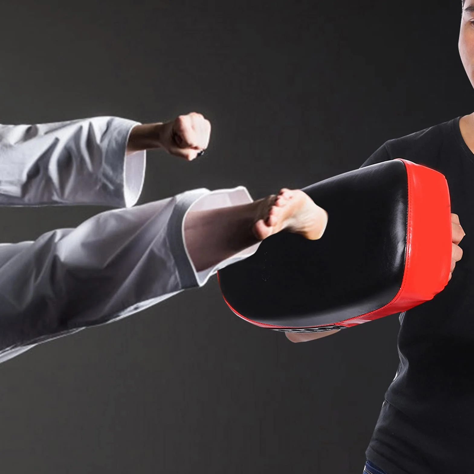 Muay Thai Kicking Curve Pad Mano Pies Objetivo Golpear Entrenamiento