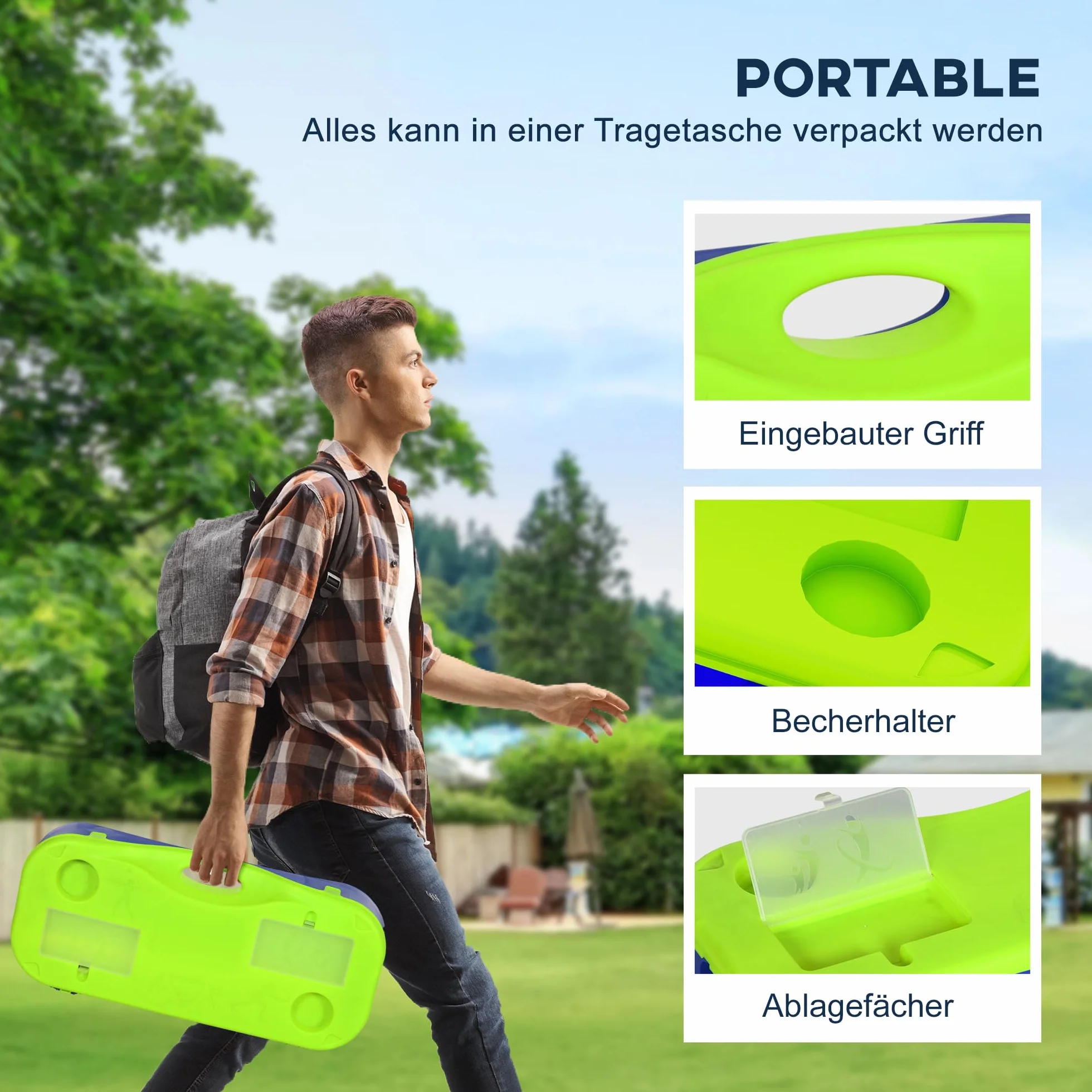 SPORTNOW Red de bádminton 2 en 1 de 4 m con Soporte y Bolsa de Transporte