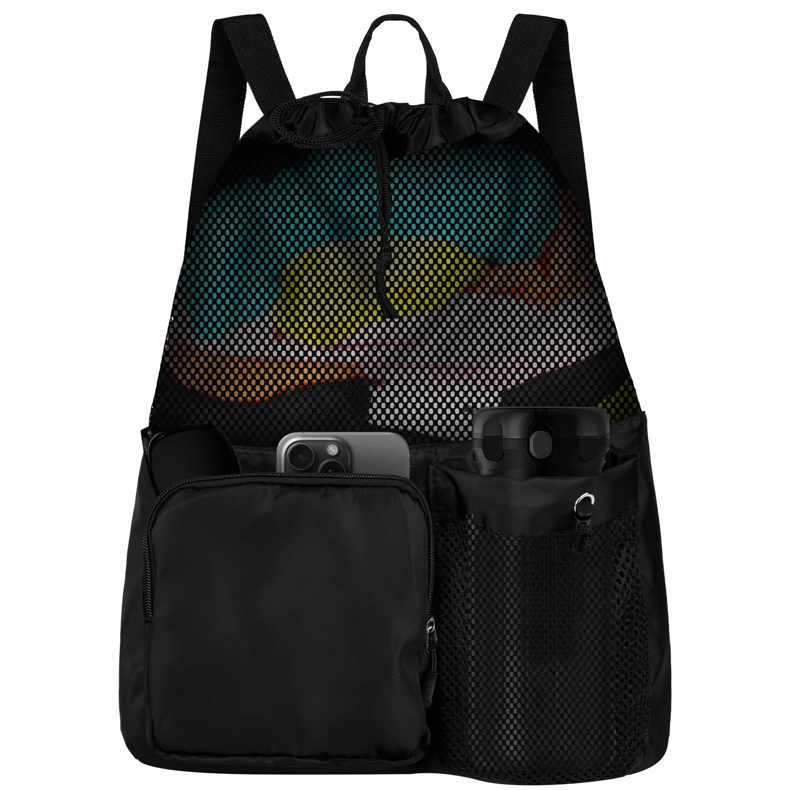 Mochilas de Cuerdas Impermeables para Playa y Natación con Bolsillo