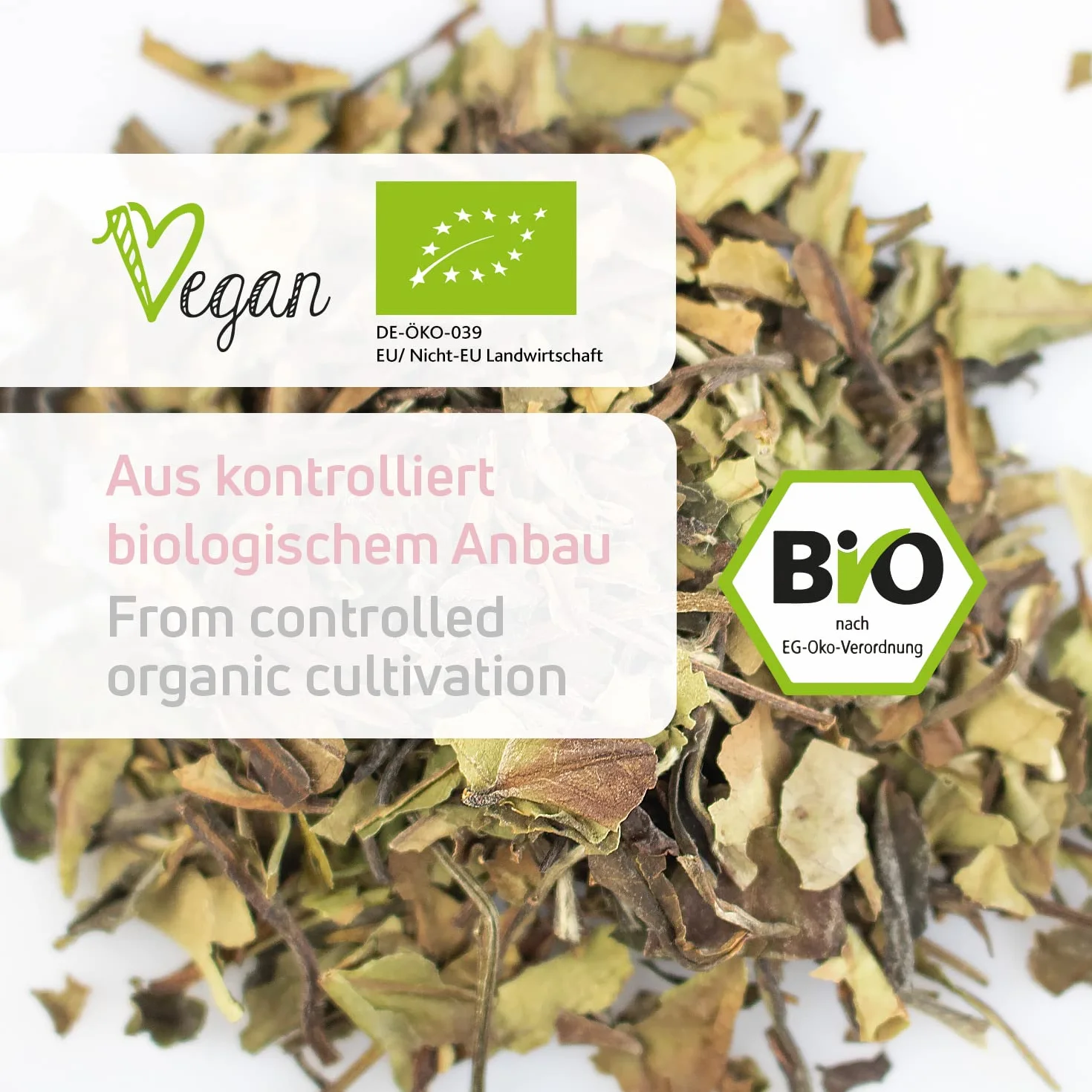 Té Blanco Ecológico - Té Pai Mu Tan. 100 g, hojas enteras - suave, fragante y aromático. (40 tazas) | Tea2Be
