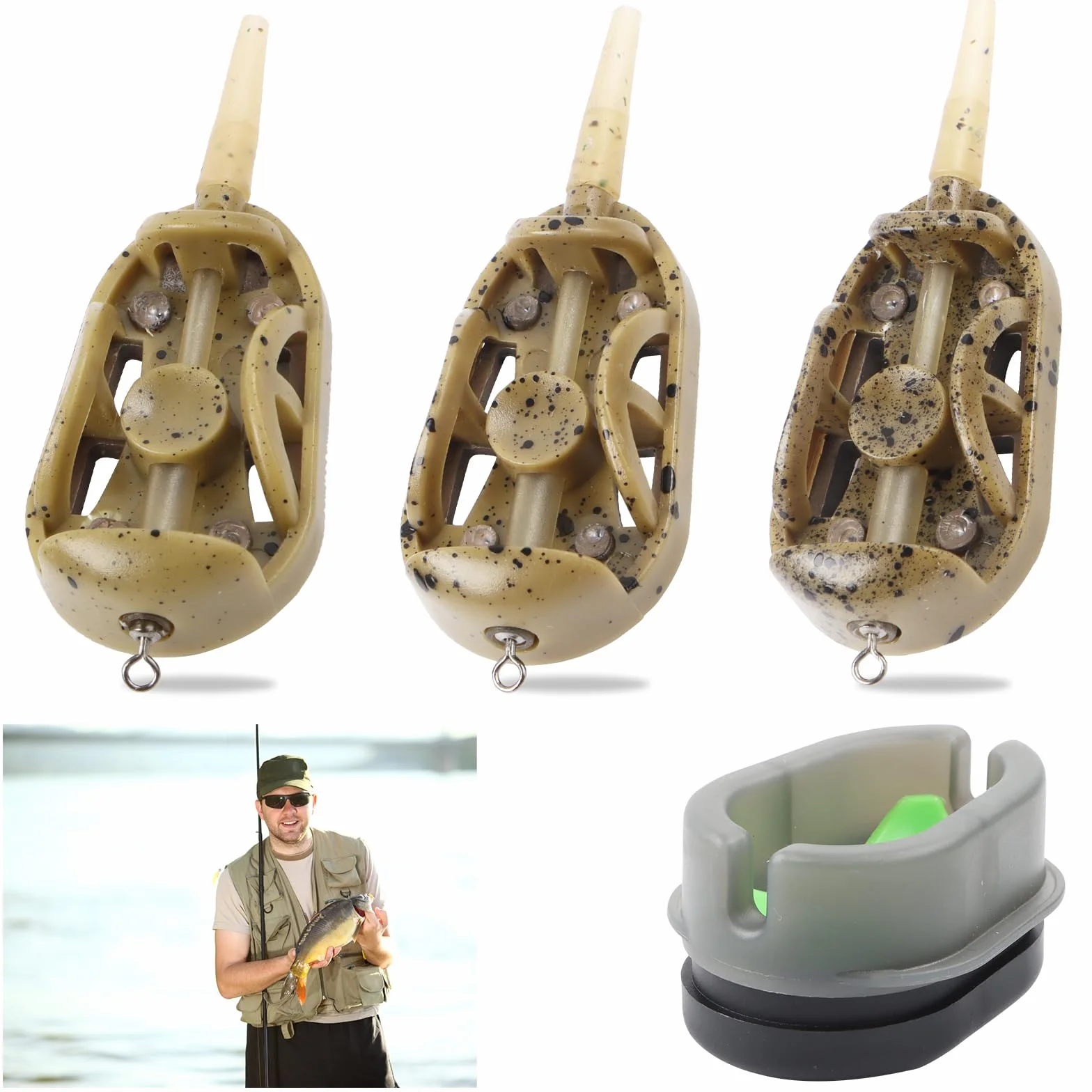Method Feeder Juego de 3 accesorios de pesca 4 en 1 para carpa
