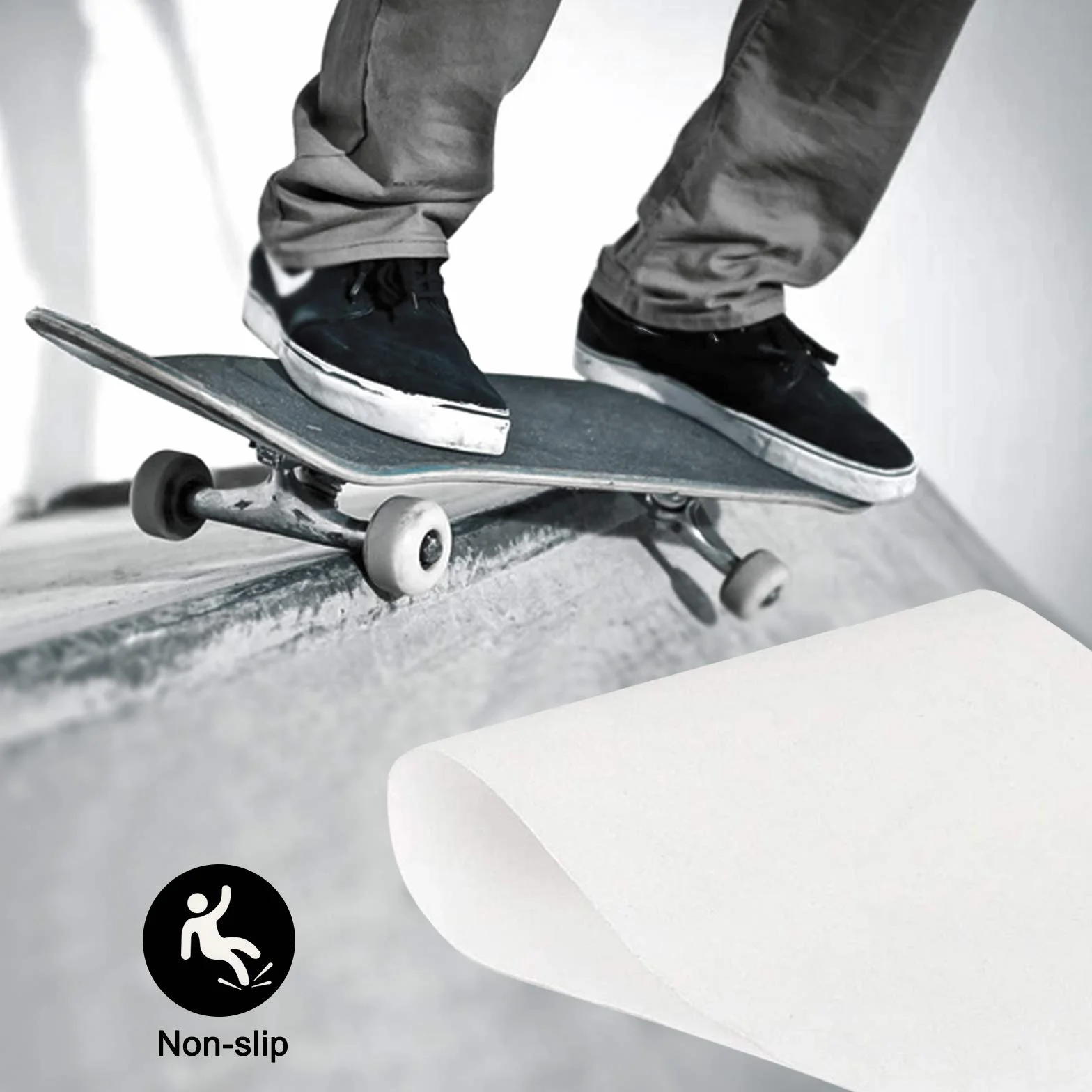 Amacoam Cinta de Agarre para Skateboard 84x23 cm Transparente Accesorio