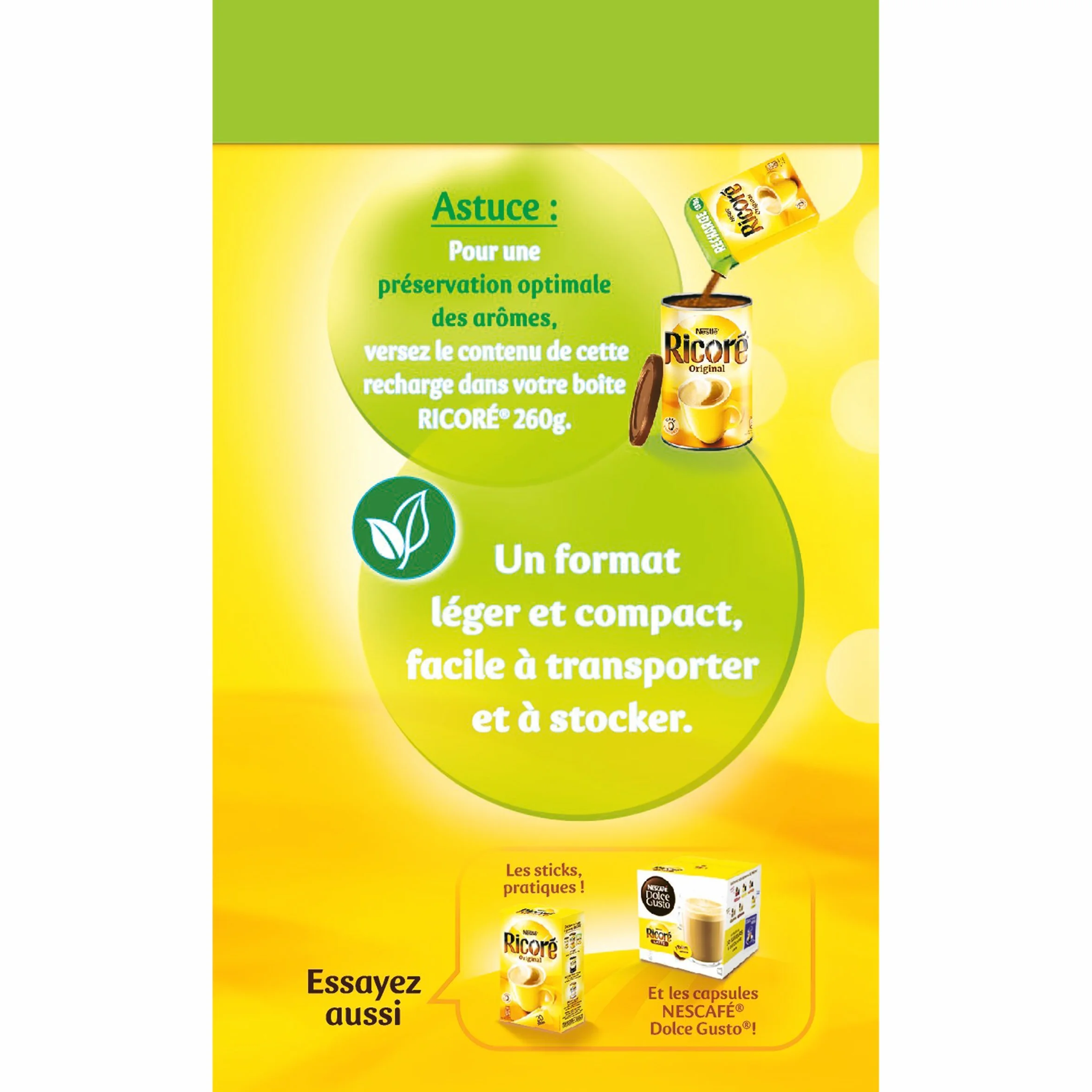 NESTLE Ricoré Original Recarga 540 g (3 x 180 g), 3 unidades