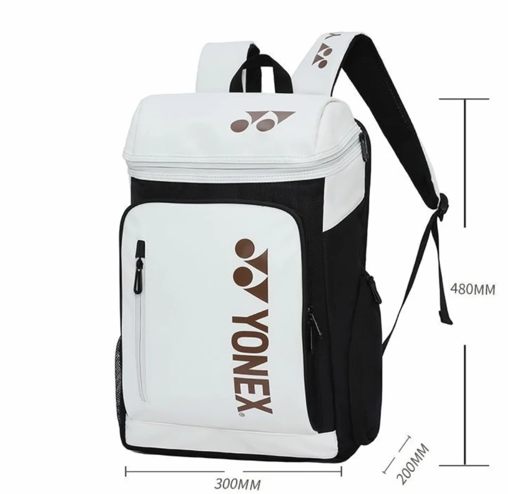 YONEX Bolsa Deportiva de Raqueta para Bádminton y Tenis, Compartimento Separado para Zapatos, Blanco y Negro