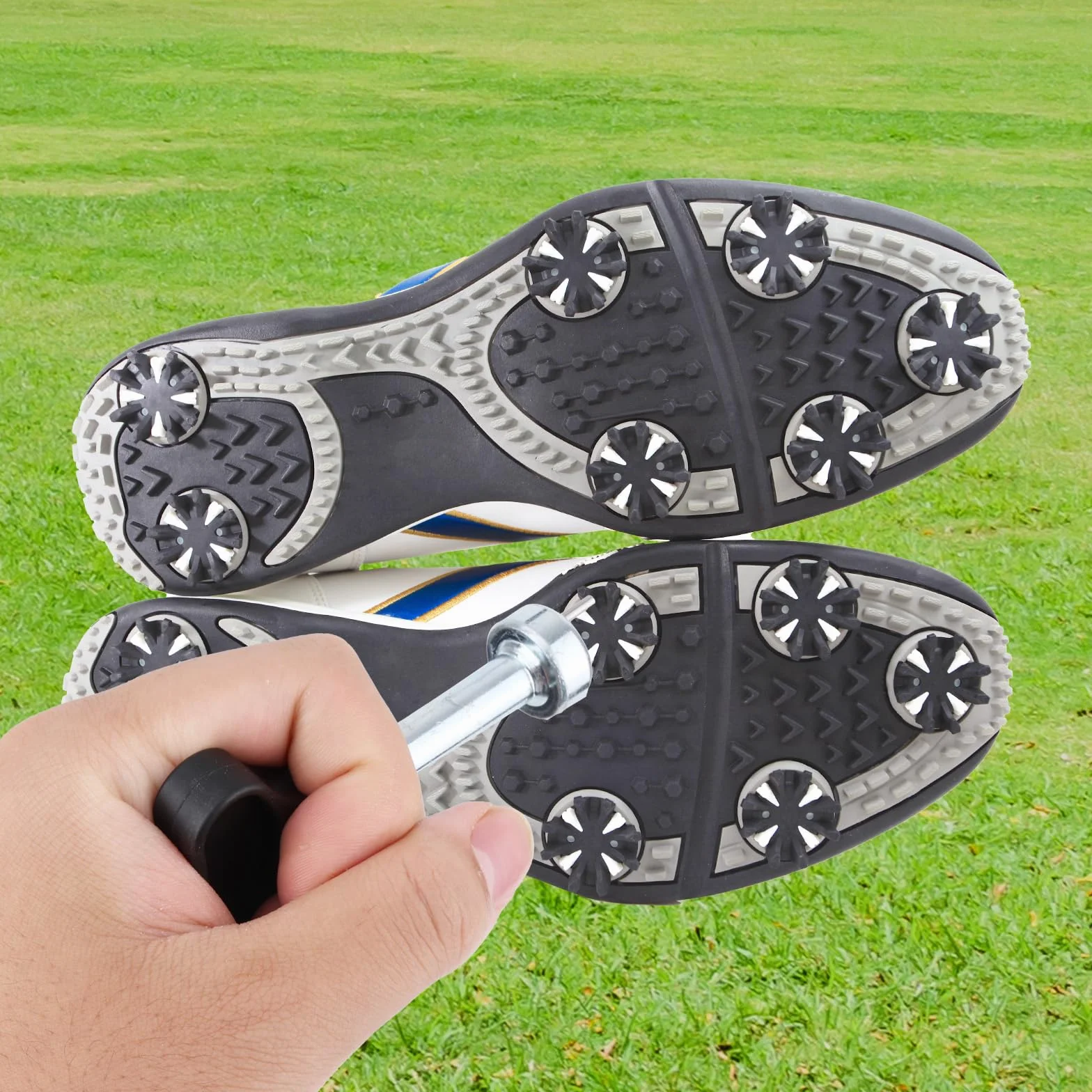 Llave Tacos Zapato de Golf, Herramienta Multifunción para Quitar Clavos, Ajuste Calas Universal