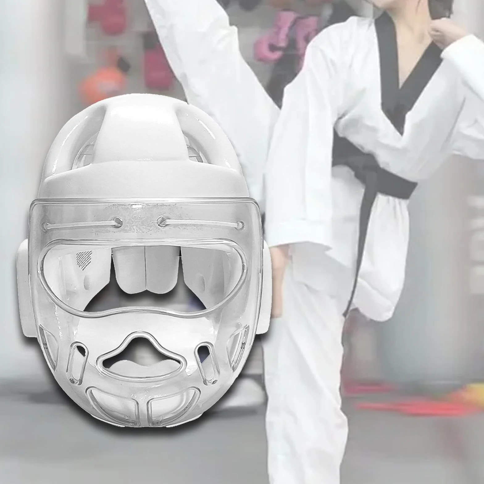 Perfeclan Casco de Boxeo para Deportes de Lucha Taekwondo MMA Máscara Facial Transpirable Protección de Cabeza