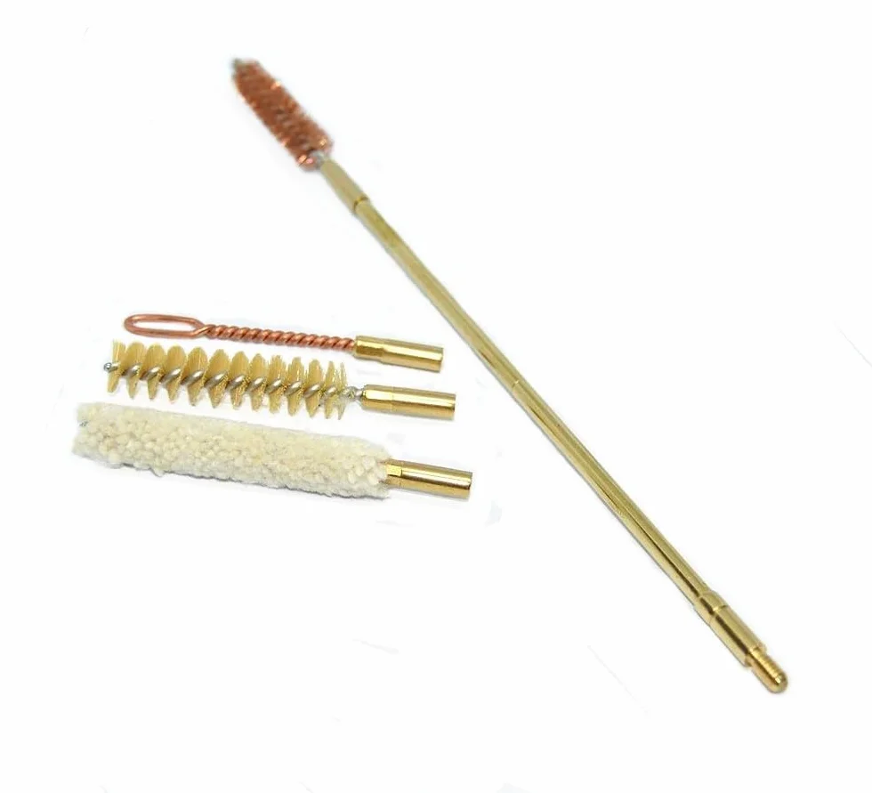 Kit de Limpieza para Pistola 9 mm .357 .38 Cal – Juego Profesional 7 Piezas con Varillas de Latón Extensibles