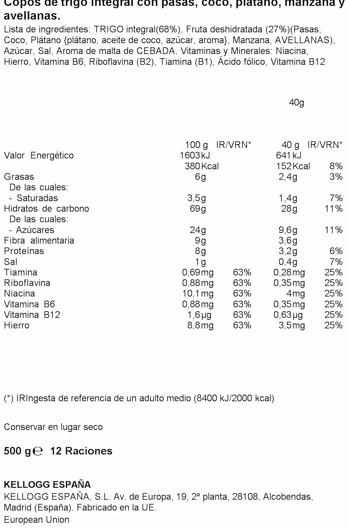 Kellogg's All-Bran Fruta y Fibra 500g
