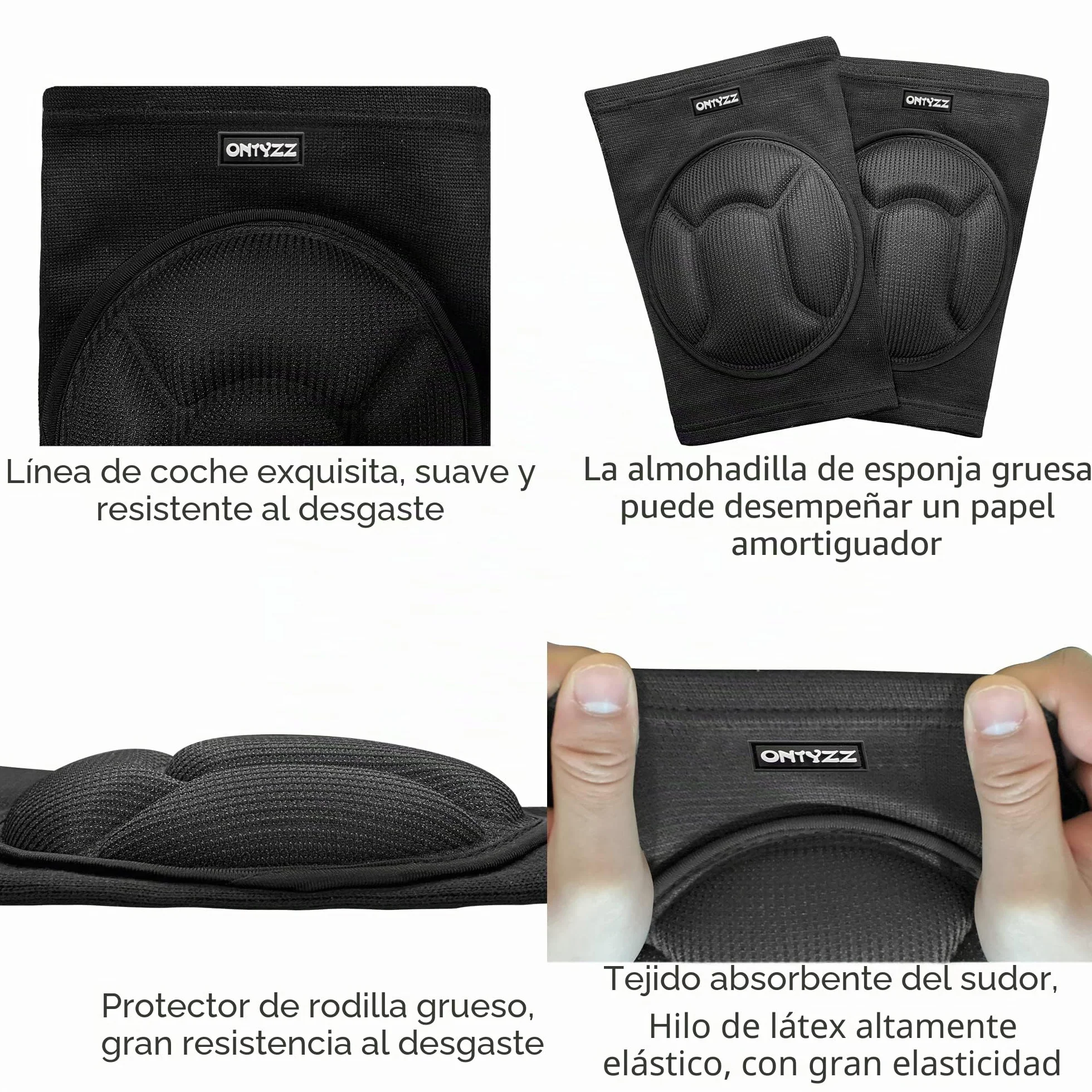 ONTYZZ Rodilleras Transpirables Anti-colisión Engrosamiento para Voleibol Portero Fútbol (1 par)