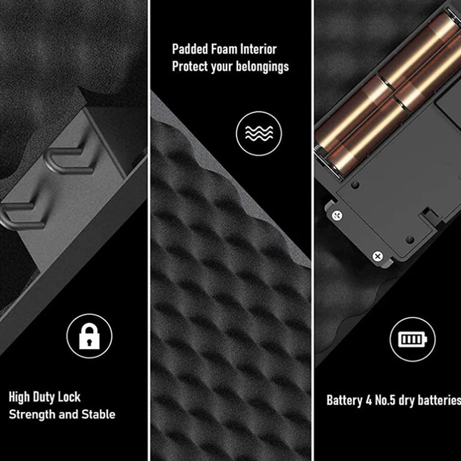 Caja fuerte electrónica para pistola con huella dactilar, teclado digital y llave de repuesto