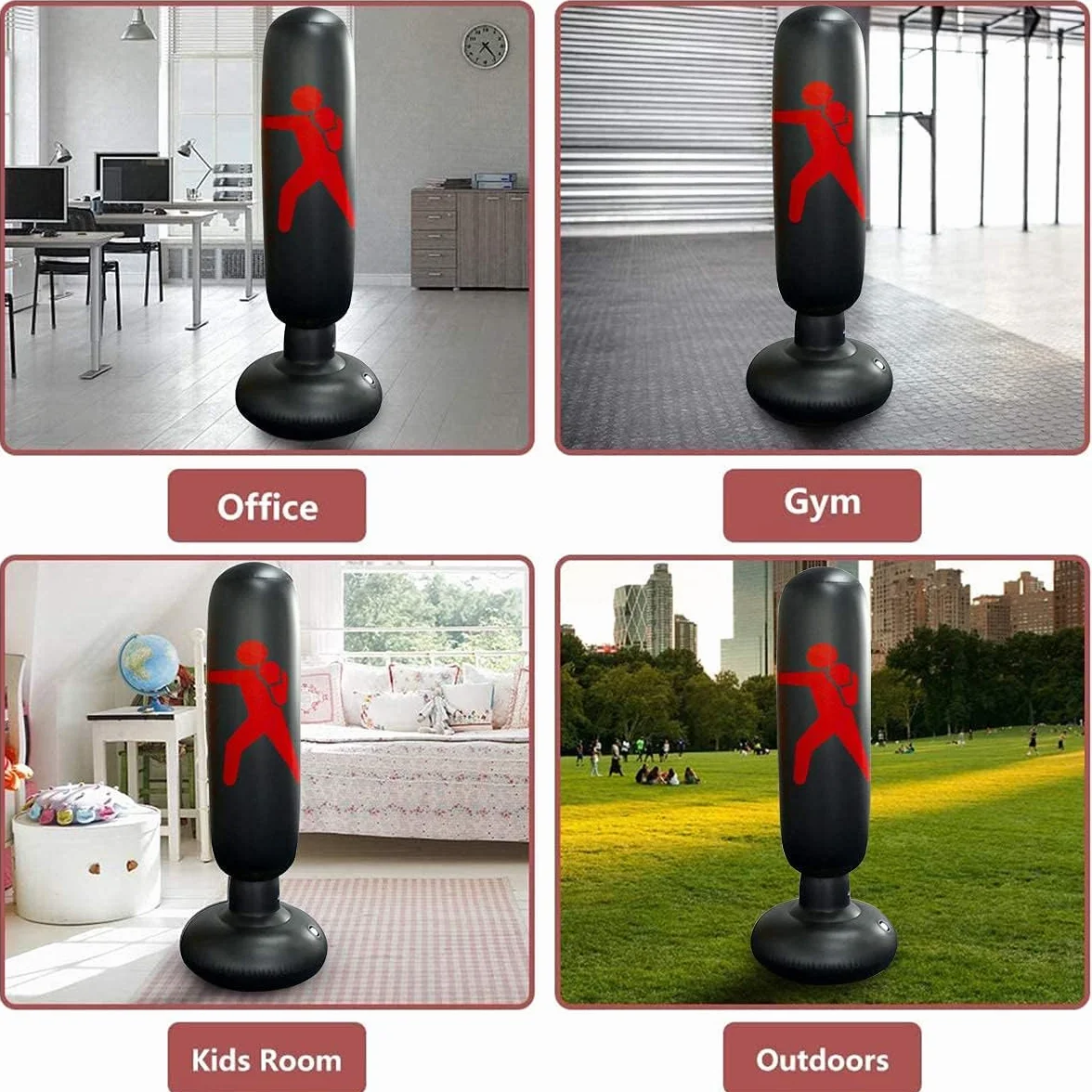 Saco de Boxeo Niños 160 cm Hinchable Punching Bag para Karate Kickboxing
