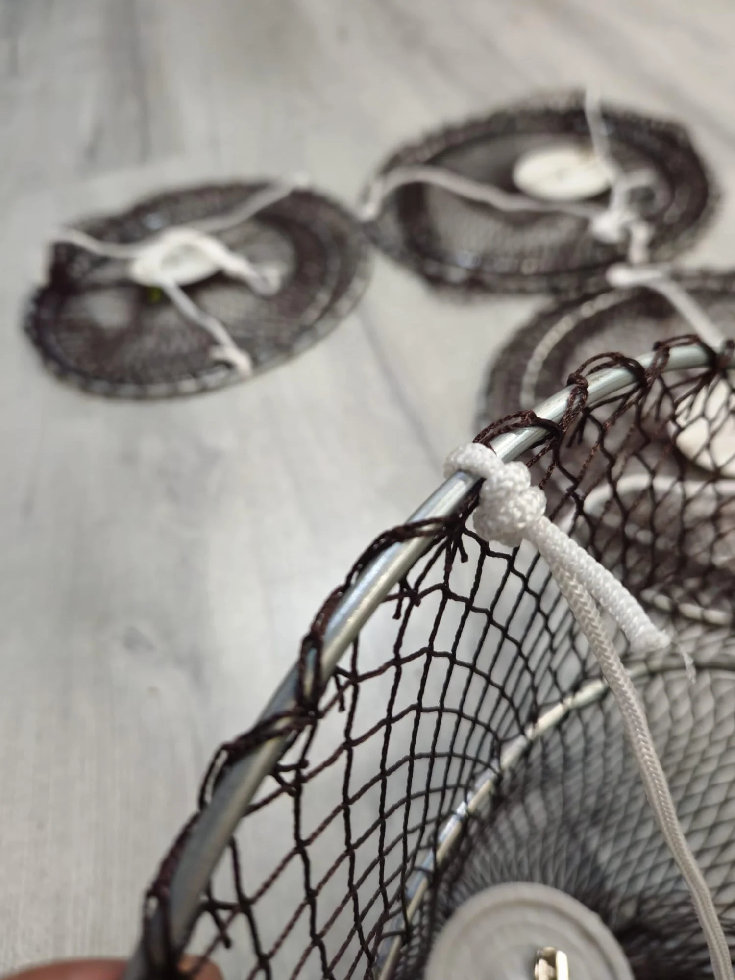 Reteles Evia de Nylon para Pesca de Cangrejos 30 cm Diámetro Malla 5 mm Acero Doble Aro