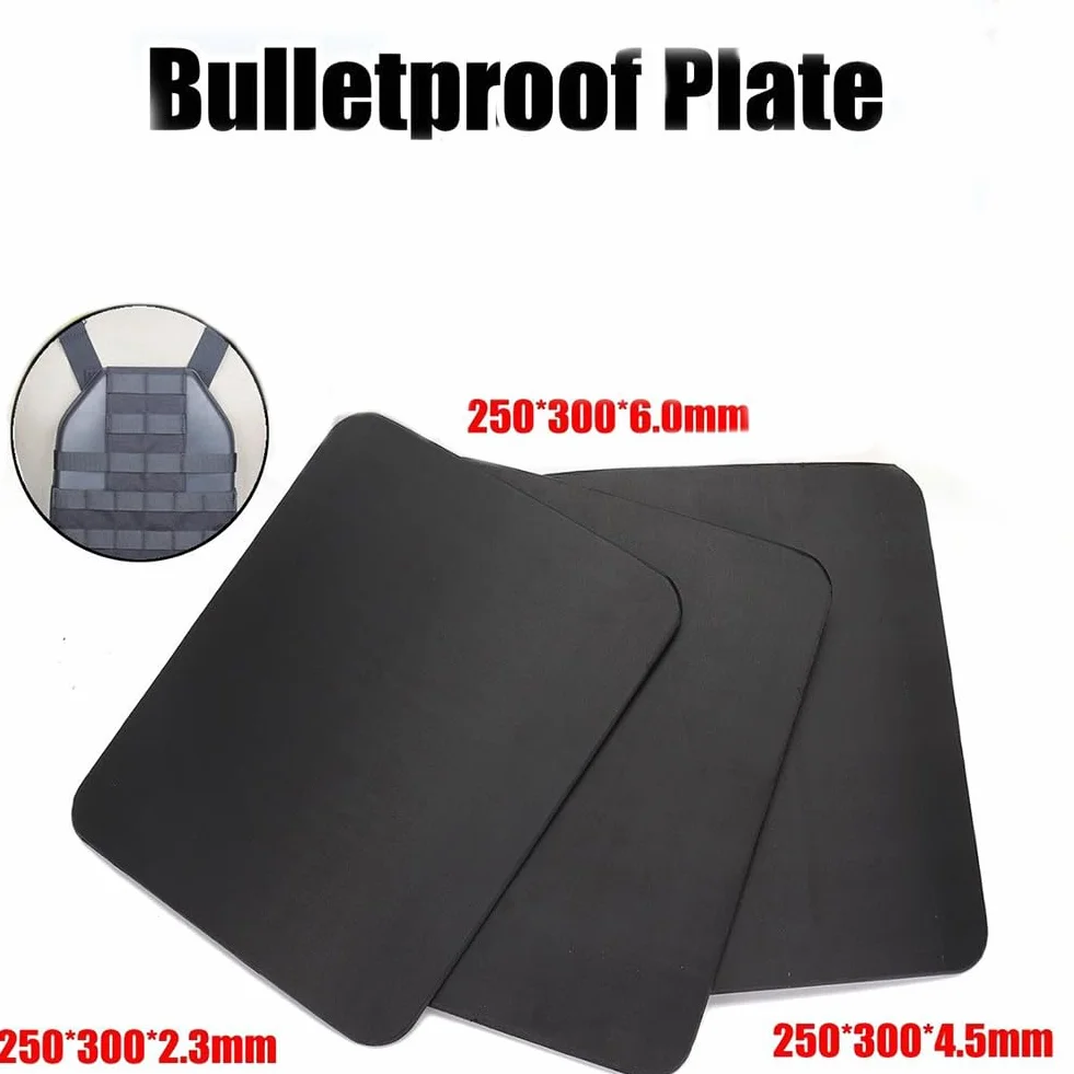 Placa Armadura Protección de Choque NIJ Nivel IIIA 2,3mm Stand Alone 2 Piezas Negro
