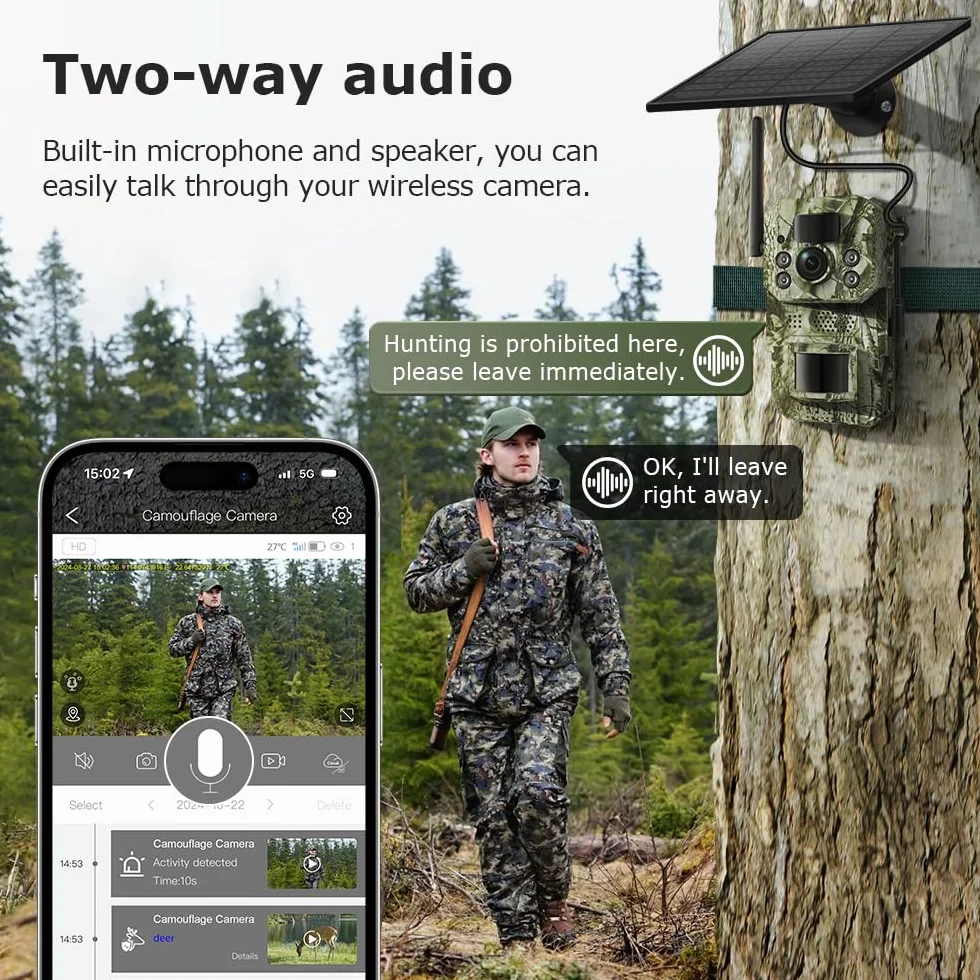 Cámara Fototrampeo 4G con GPS, Solar, Batería, SD 32GB, Visión Nocturna HD, IP66, Compatible con App UBox Pro y UCon (Verde)