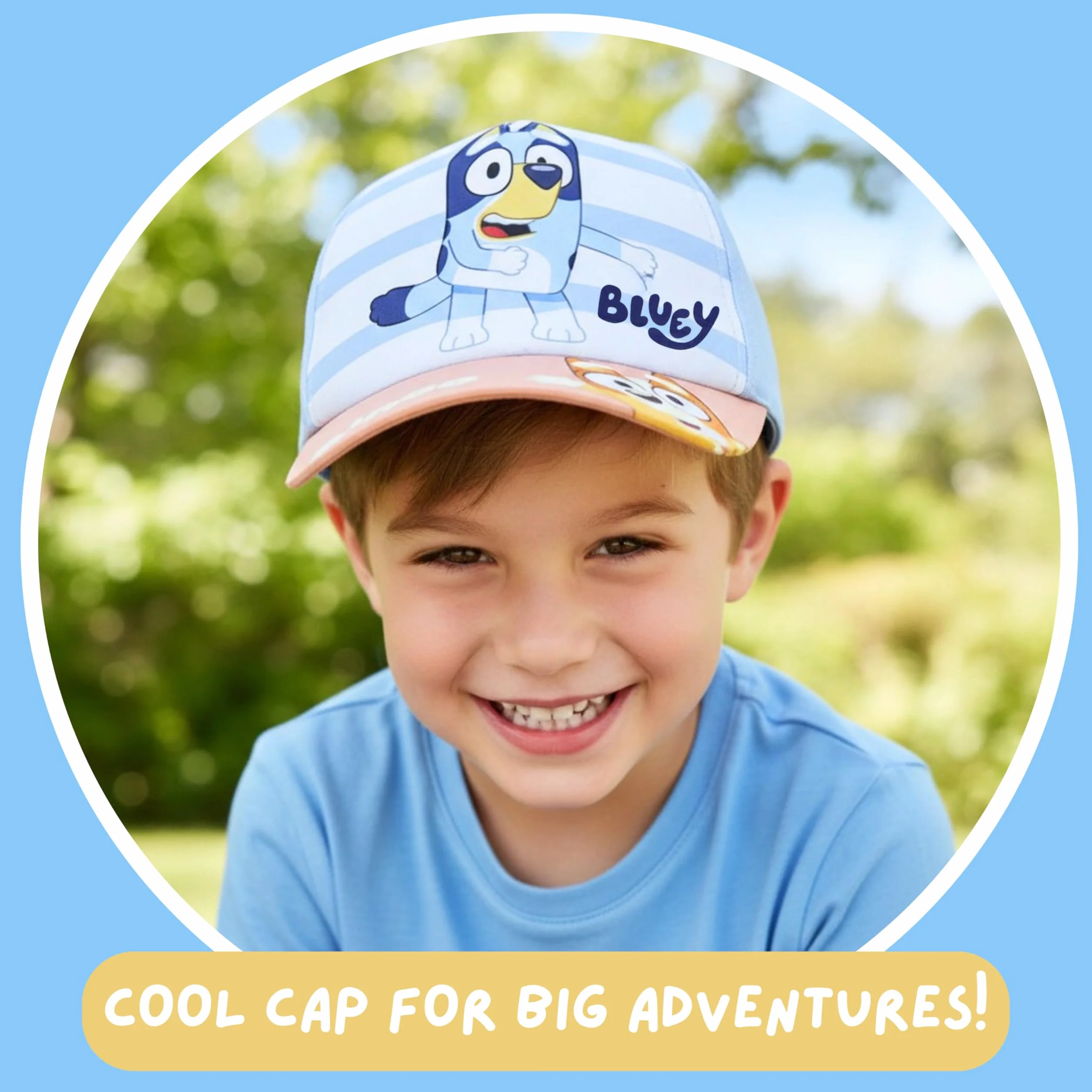 Bluey Gorra de Beisbol Toalla y Mochila Saco Cuerdas Cordón Set 3 Piezas Infantil