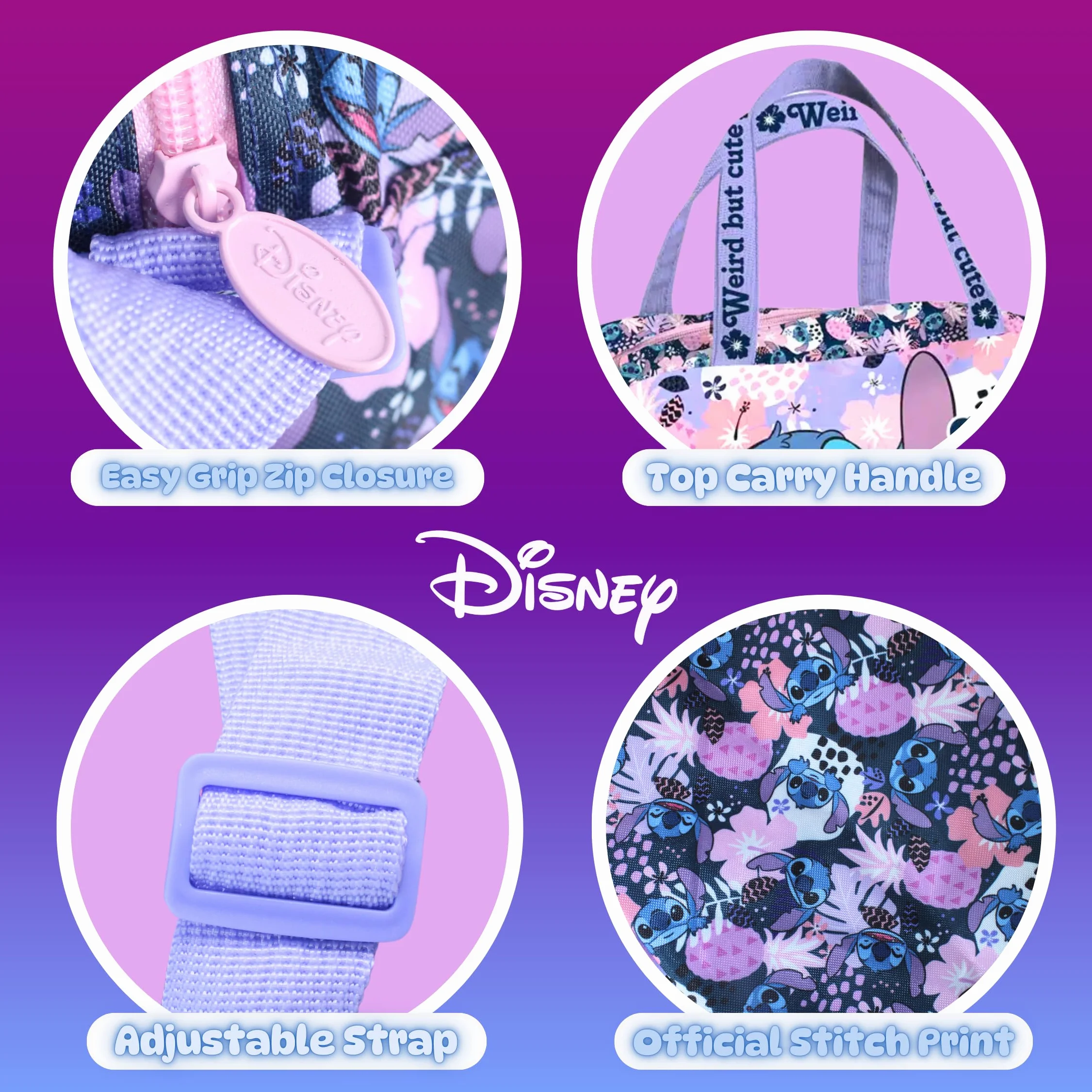 Disney Stitch Bolsa Deporte Niñas Bolso Gimnasio Infantil Equipaje Accesorios Regalo