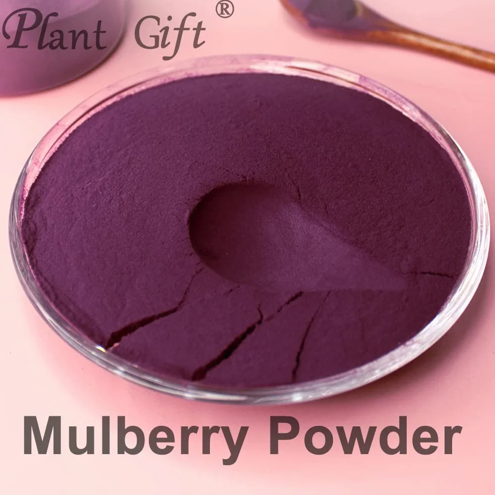 Plant Gift 100% Pure Mulberry Powder 桑葚粉 Polvo dietético natural, excelente sabor para bebidas, batidos y bebidas, polvo no GM - sin relleno, sin aditivos, yogur y más 100g / 3.25o