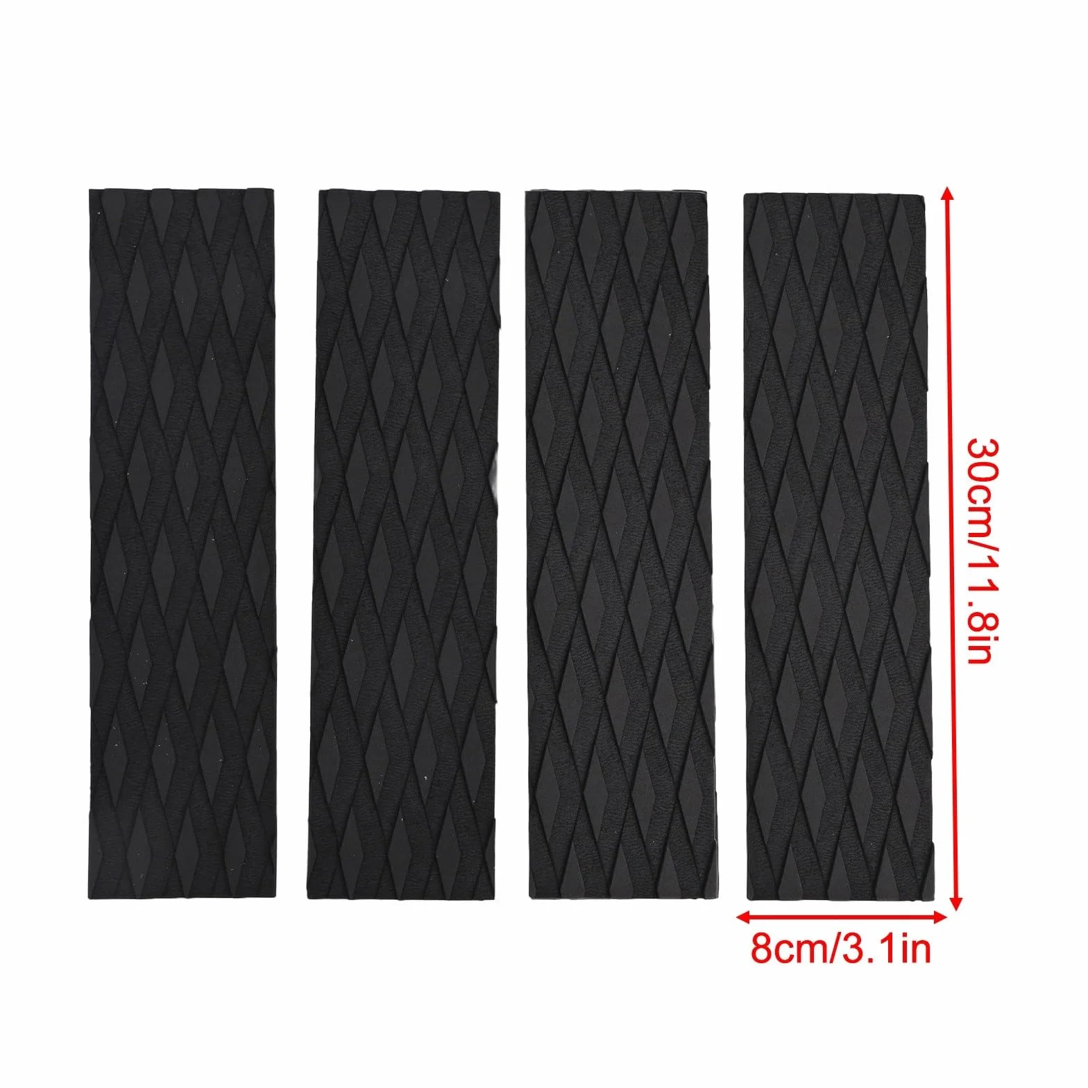 Almohadillas de tracción EVA antideslizante para tabla de surf 11.8 x 3.1 pulgadas Negro