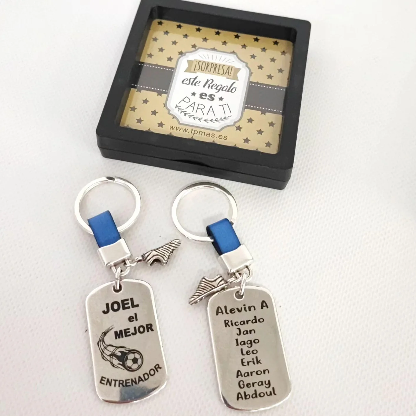 Llavero de cuero personalizado para entrenadores, regalo fin de temporada fútbol