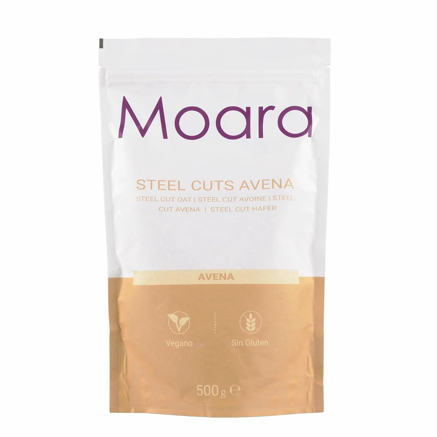 Avena cortada en acero - Avena integral, vegana, 100% libre de gluten y alérgenos - Steel cut oats, 500 gr.