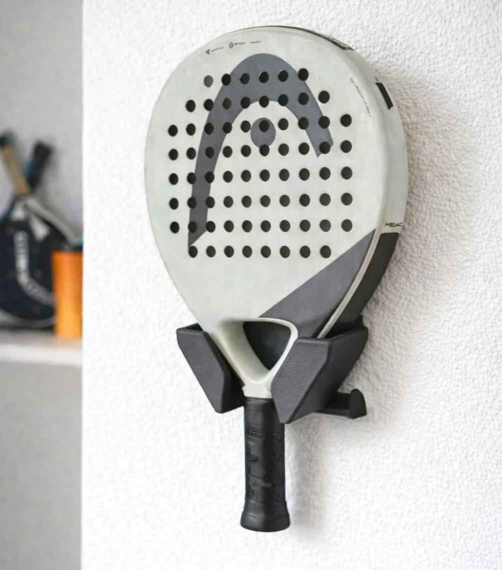 Soporte de pared para raqueta de pádel y tenis antiarañazos ahorra espacio con tornillos y tacos