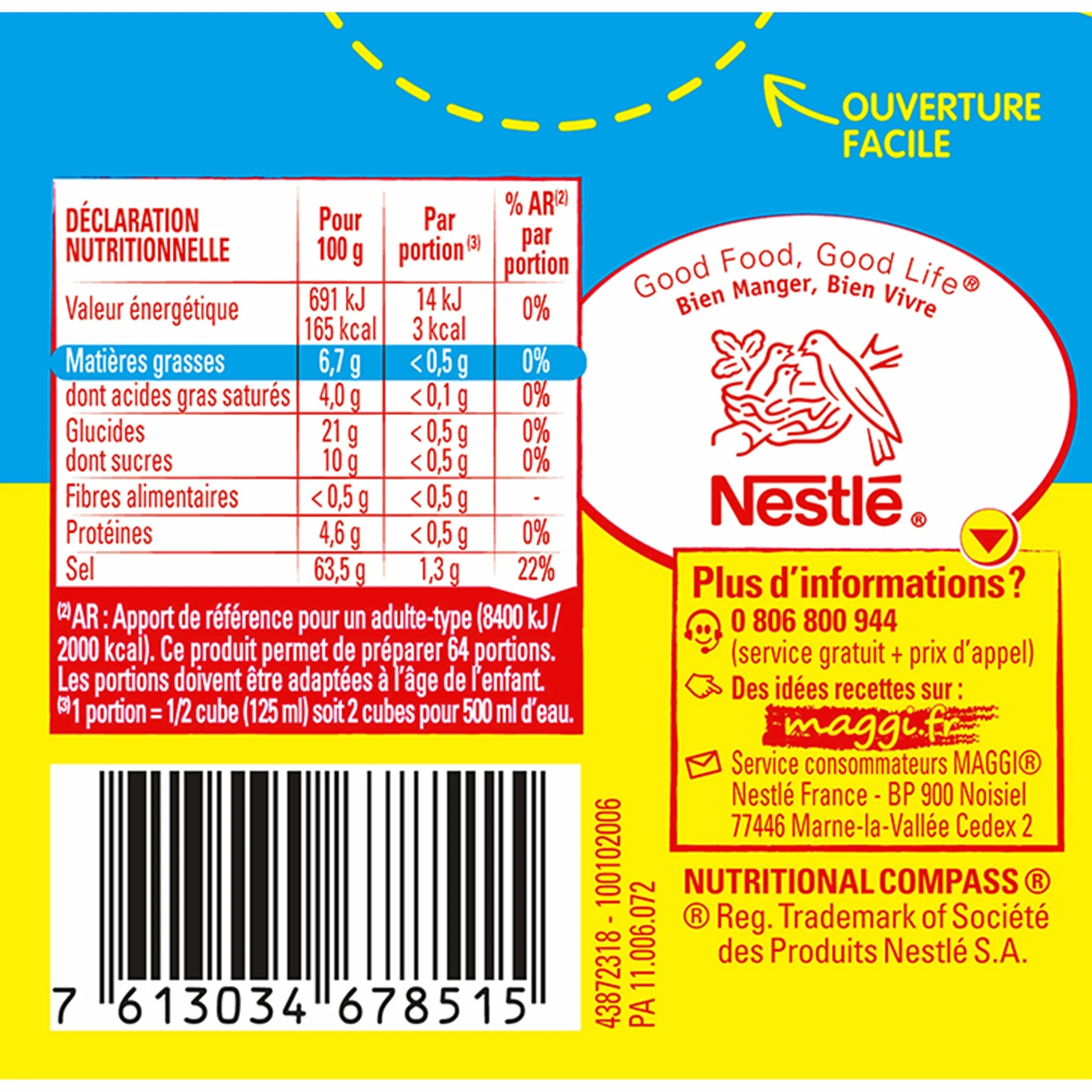 Maggi - Caldo Kub or desengrasado (32 cubos), 128 g, 5 unidades