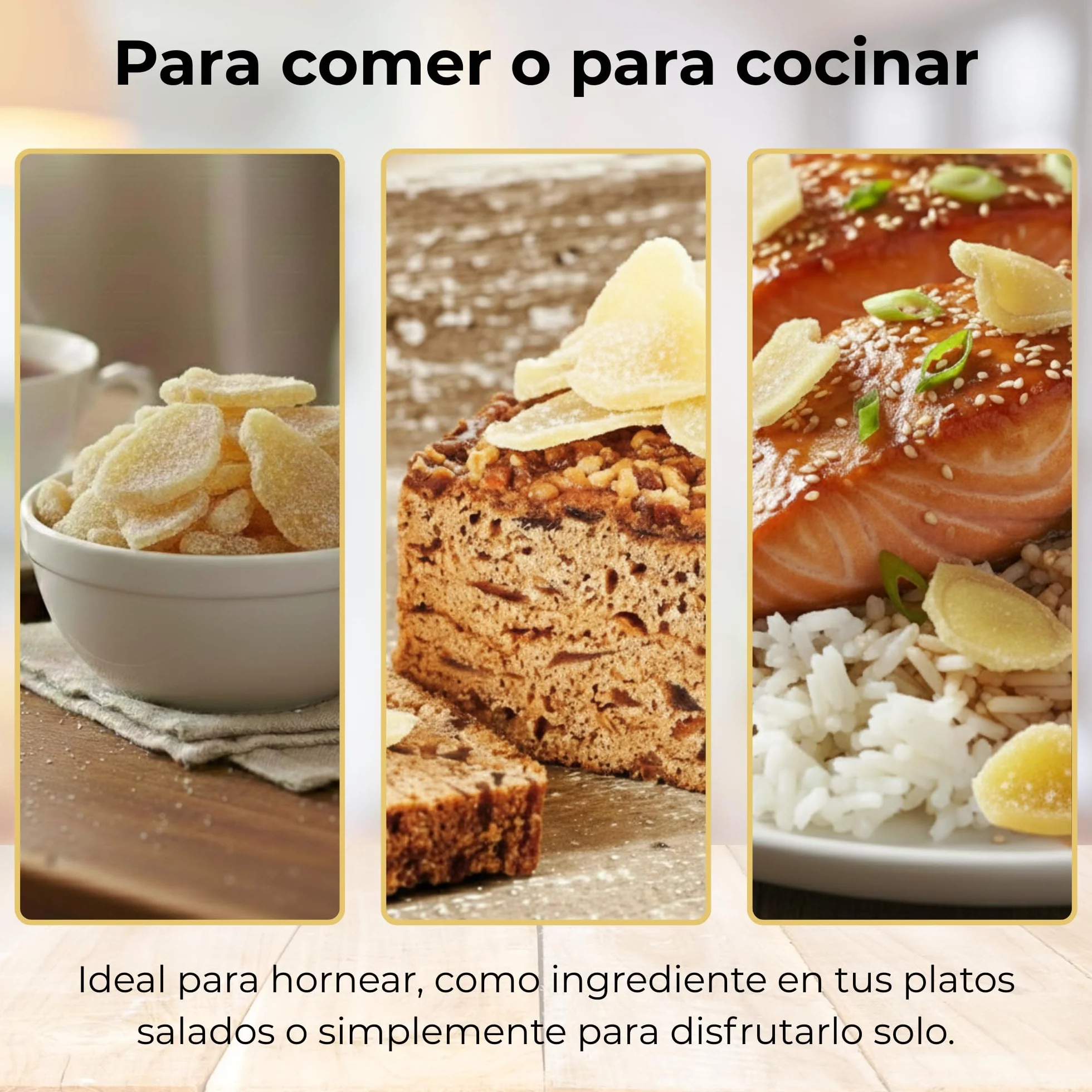 MA bio-épicerie - Jengibre Confitado Ecológico en Láminas 440 g - Jengibre Deshidratado a Granel sin Conservantes - Fruta Confitada Eco para Cocina y Degustación