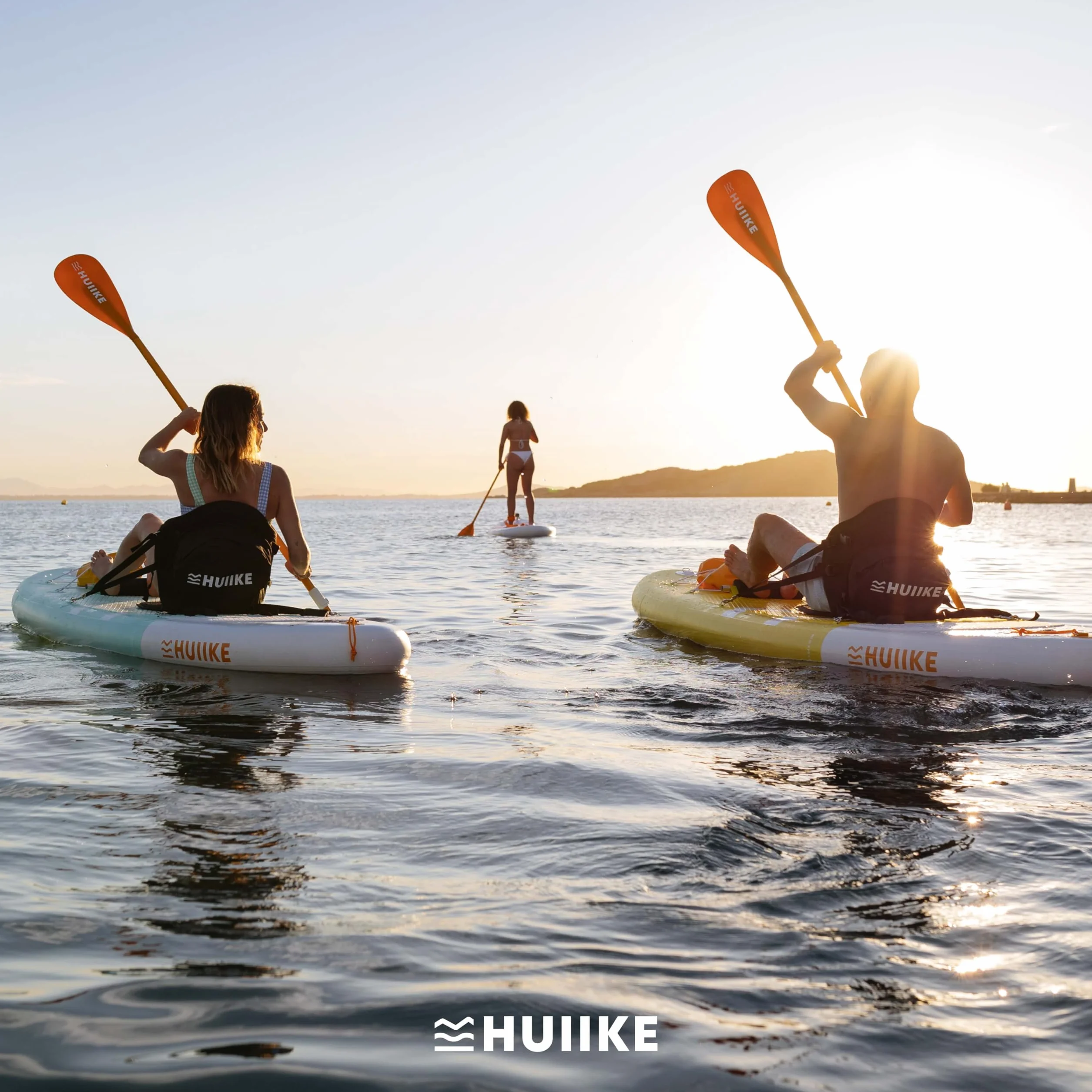 HUIIKE Asiento Paddle Surf y Kayak con 4 Correas Ajustables Acolchado con Bolsa Trasera Silla Sup para Pesca Respaldo