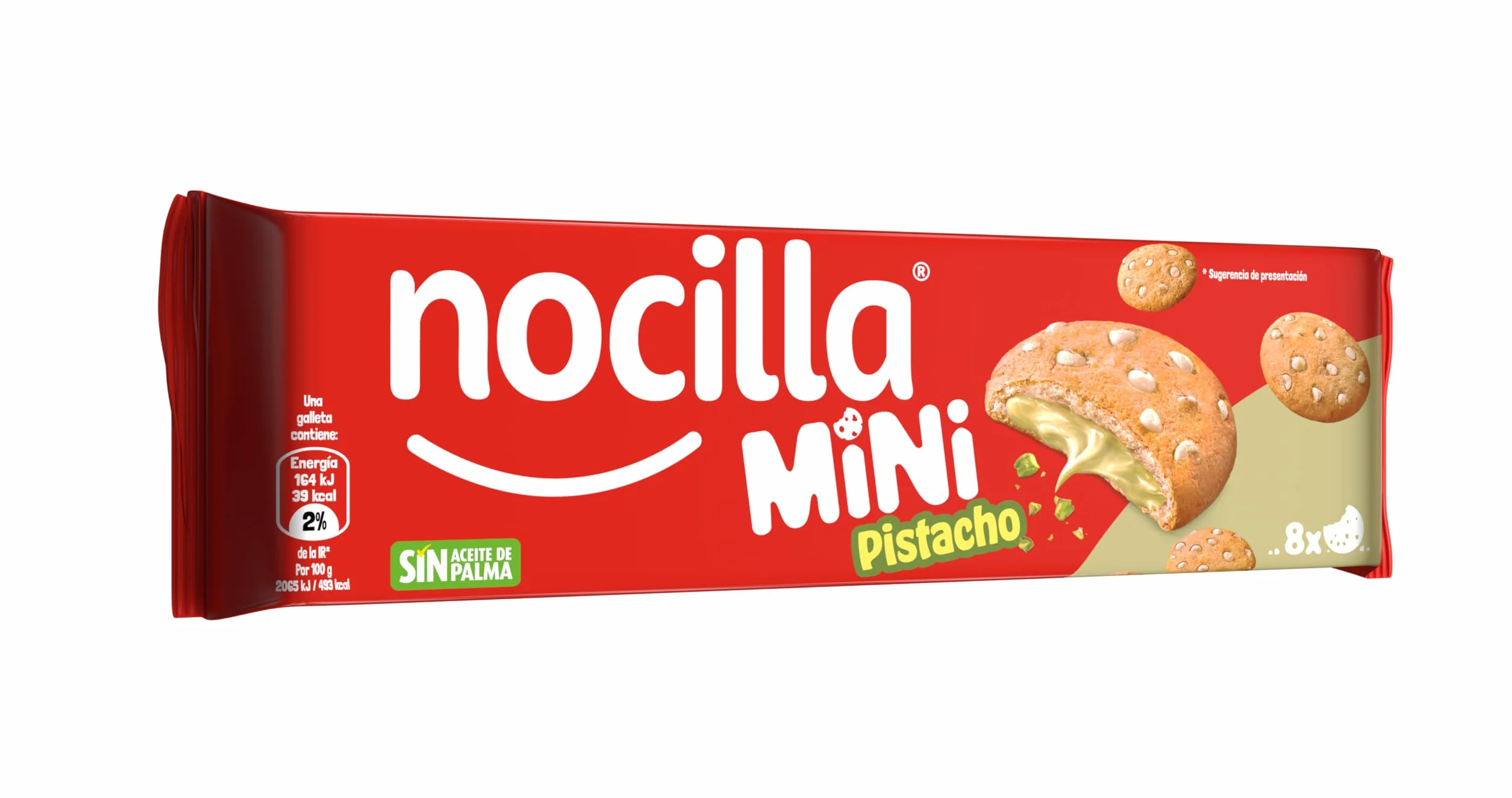Nocilla Mini Galletas de Pistacho, 64 Gramos, 8 Unidades