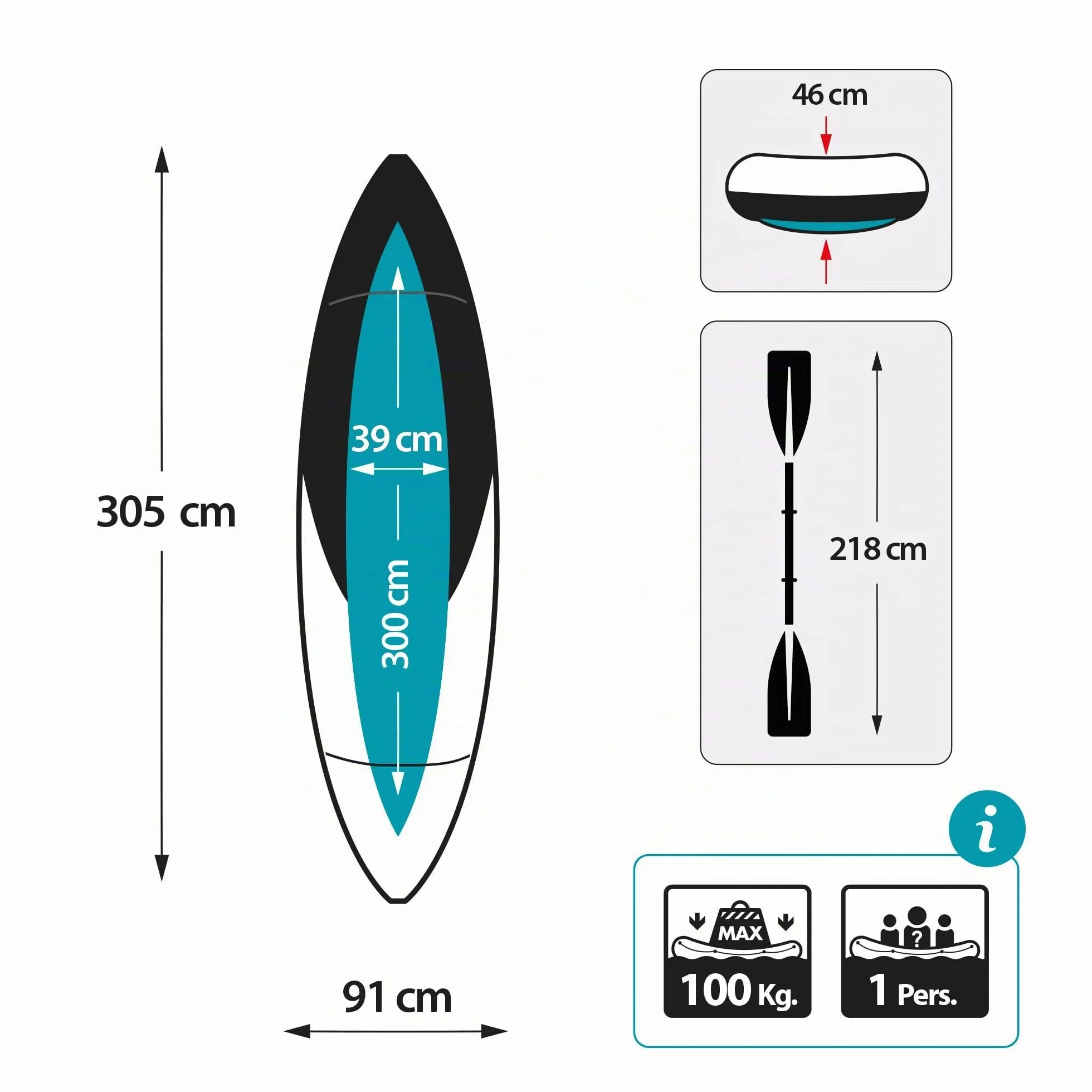 INTEX Kayak Hinchable Excursion Pro Remo + Hinchador