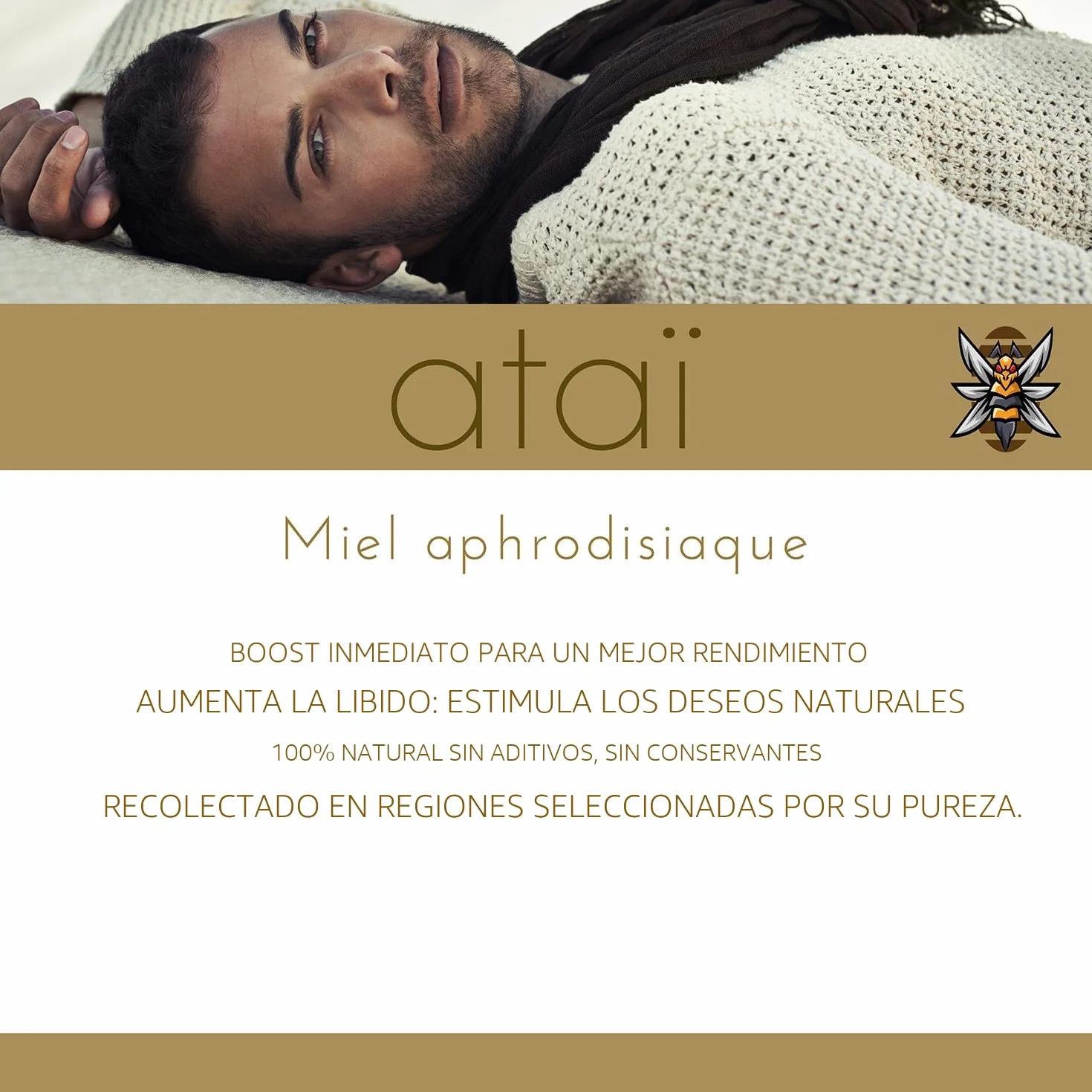 HONEY BEERUSH Miel Afrodisíaco Potenciador Energético Libido Intensa Hombre 12 sobres 15g