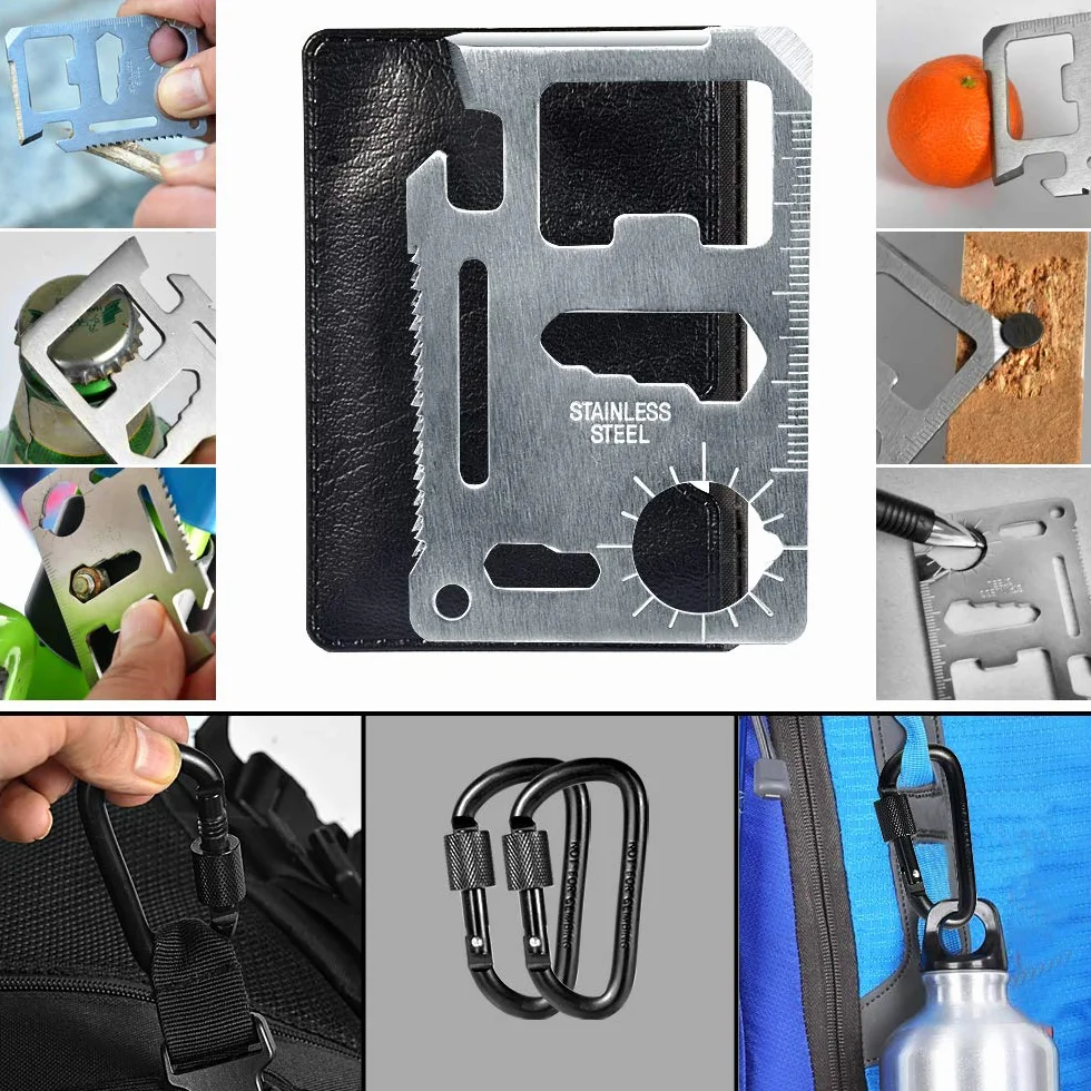 Kit de Supervivencia 33 en 1 Herramienta Multifuncional para Acampada al Aire Libre