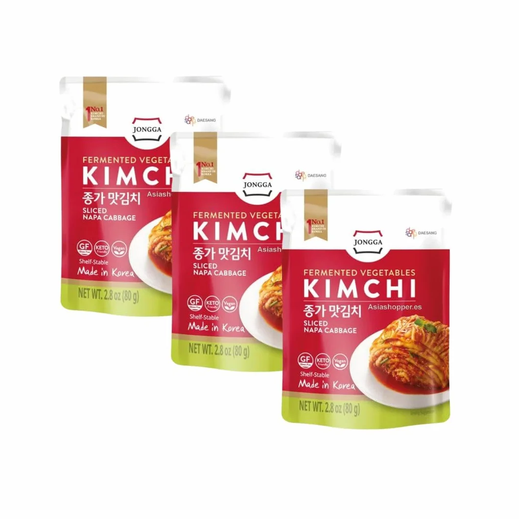 Kimchi Coreano Super Fresh 80g Pack de 3 Picante Fermentado