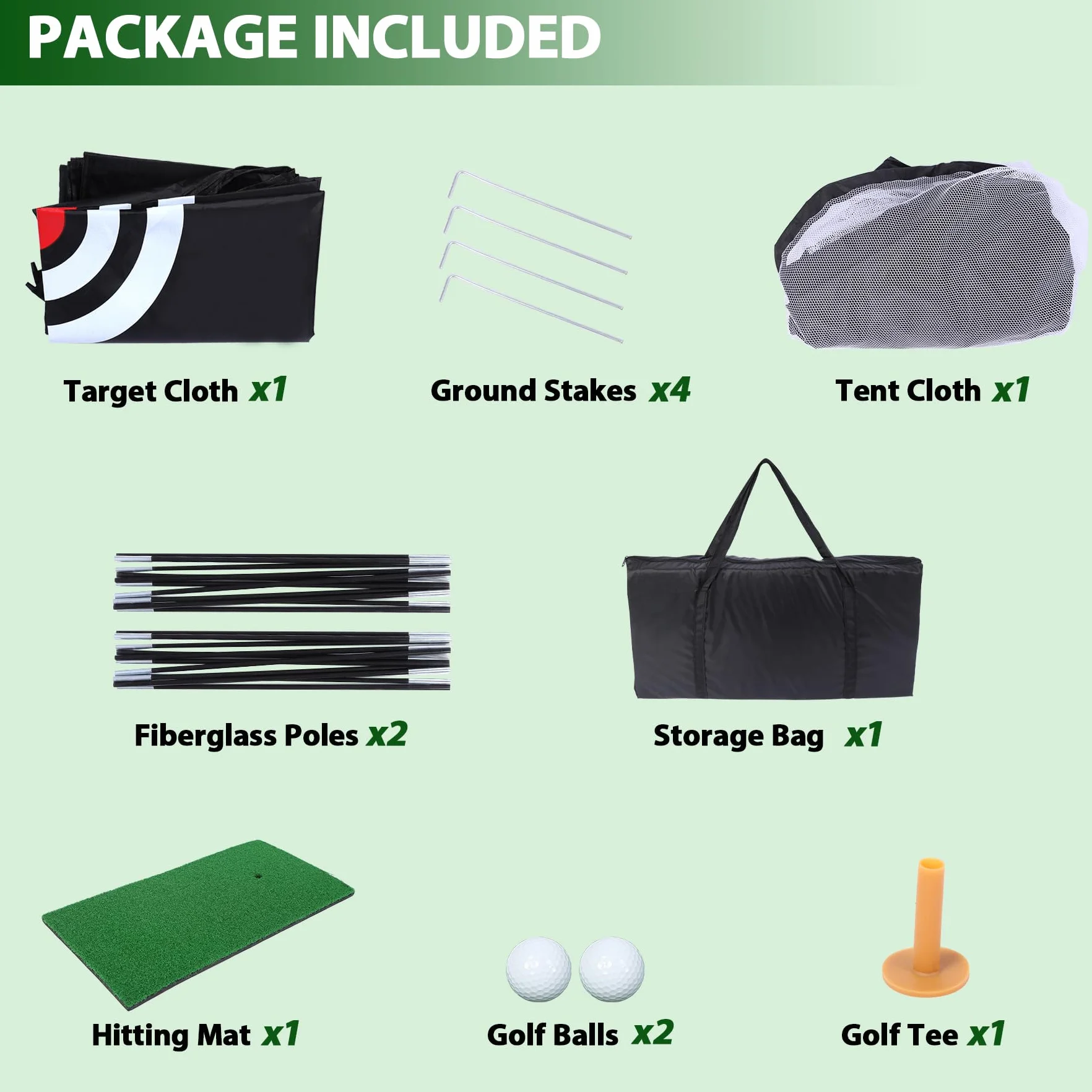 REDCAMP Red de entrenamiento de golf 10x7 pies con césped y estera de impacto