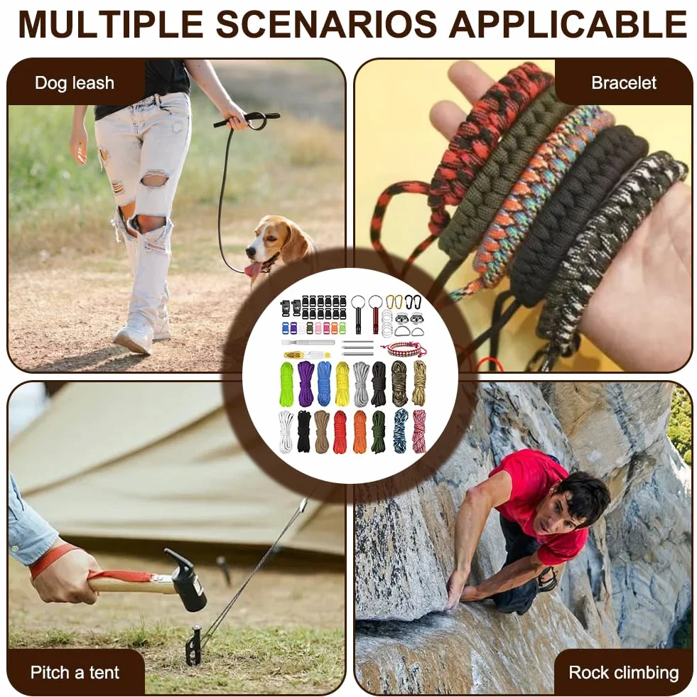 FARYODI Paracord 550 de 4 mm, cuerda de nailon de 3 metros, 7 núcleos para manualidades