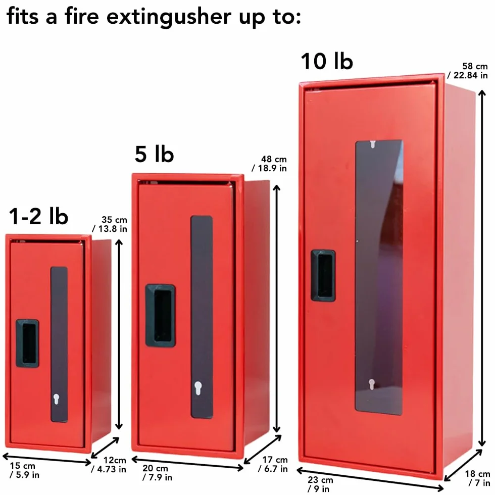 Caja de Extintor 58 cm hasta 6 kg Armario Extintor Resistente a la Intemperie Montada en la Pared