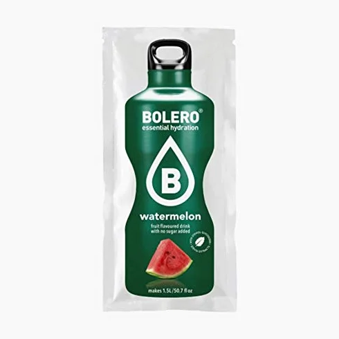 BOLERO Bebidas de 24 bolsitas de 9 gramos con sabor Water Melon – Preparado instantáneo para bebidas con Stevia y vitamina C y sin azúcar