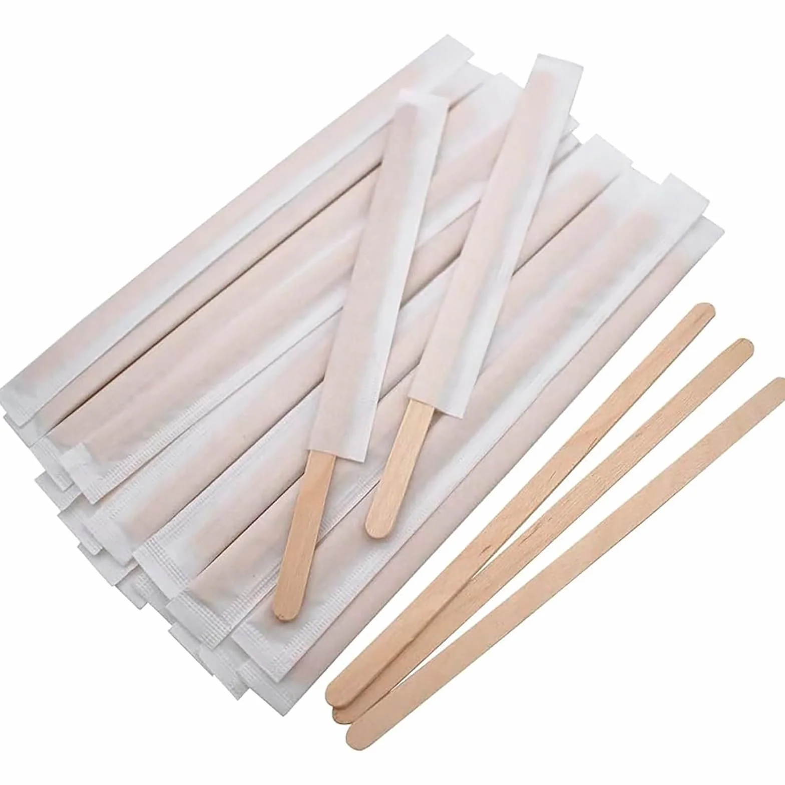 ADRI 500 Sobres de azúcar y 500 cucharillas paletinas de madera envueltas individualmente para remover, pack de 500, cada sobre 6 gr y las palas de 14 cm
