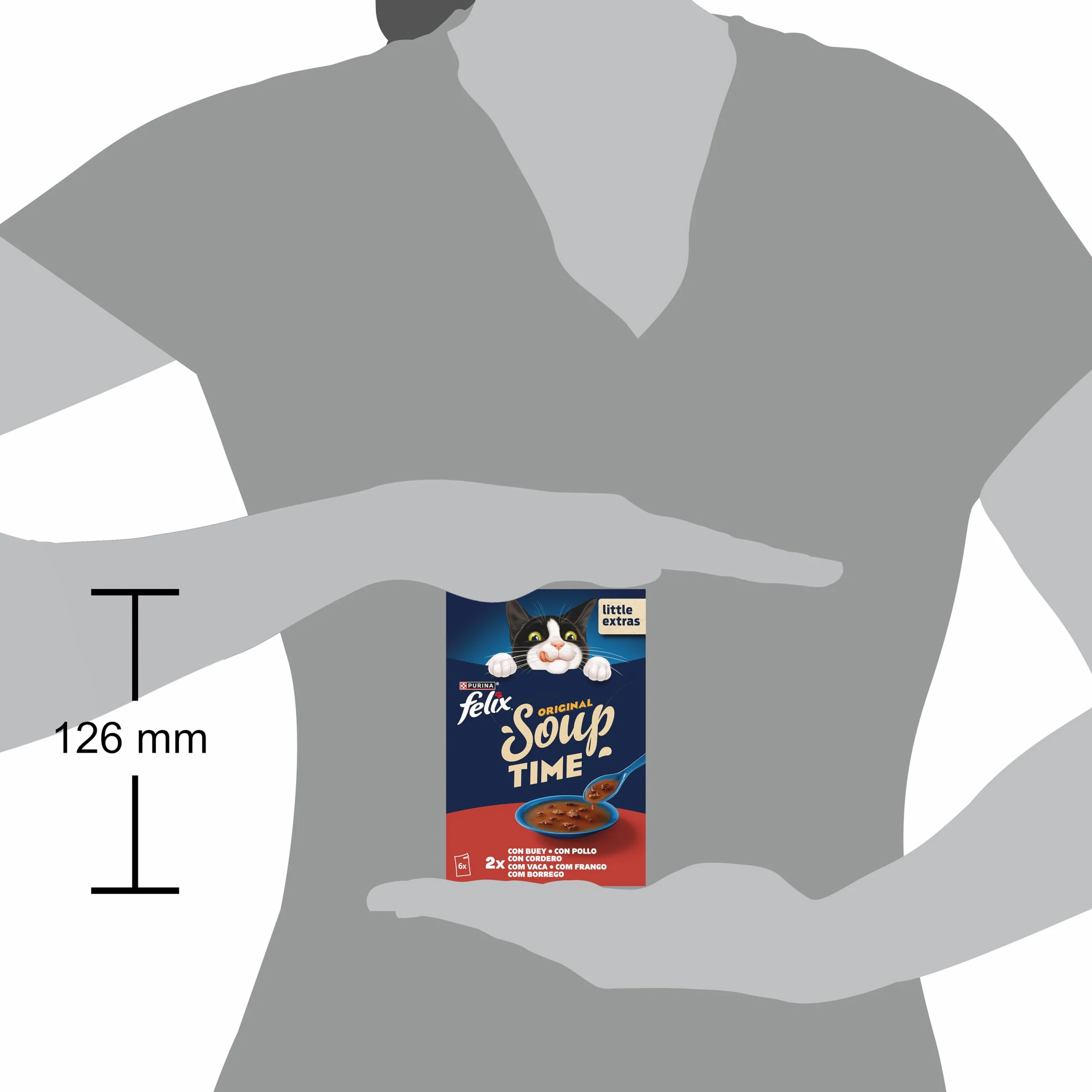 PURINA® FELIX® Soup Time Original con Buey 48 Unidades x 48gr