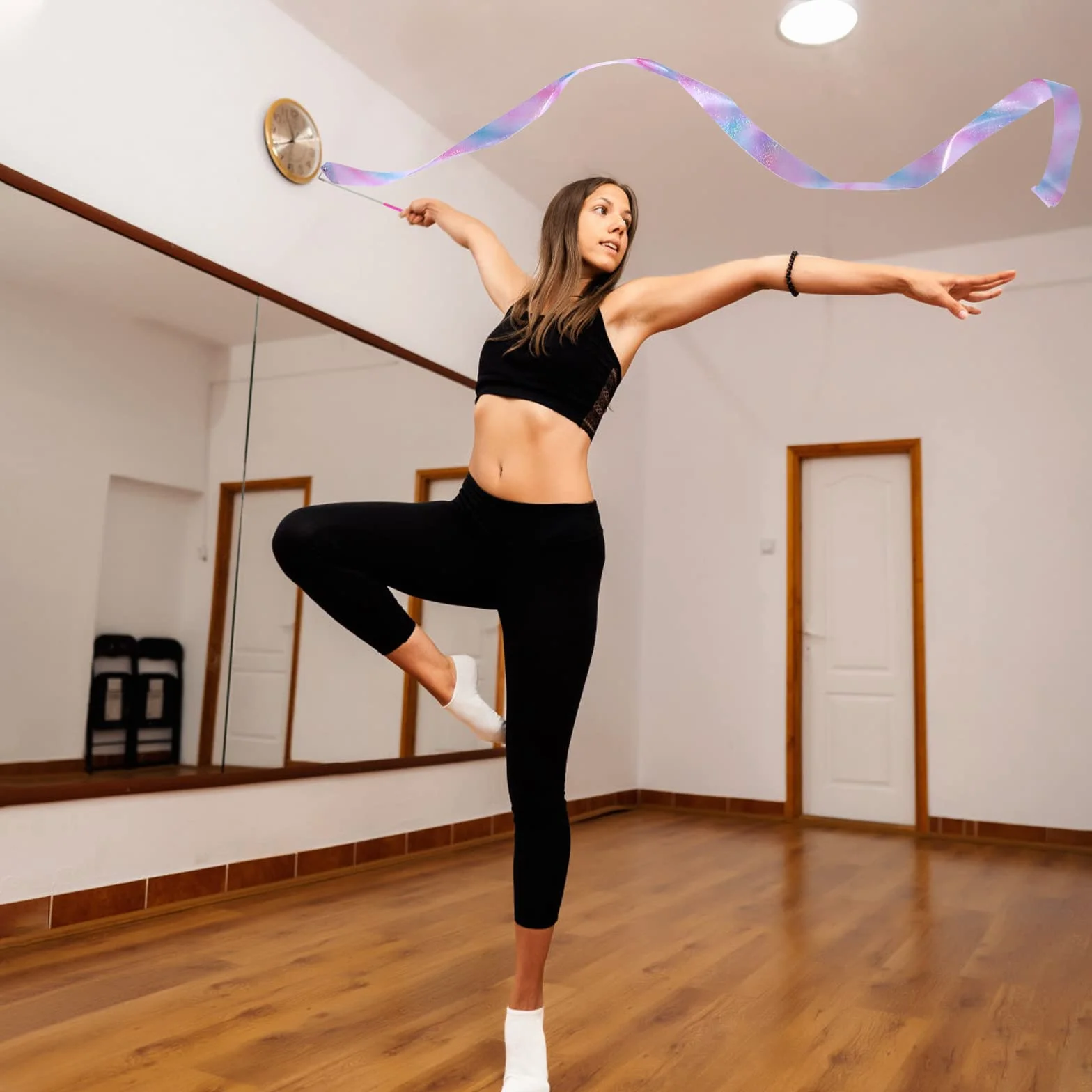 Cintas de baile rítmico 78.7 pulgadas, varita de bailarina para gimnasia artística, circo y carnaval