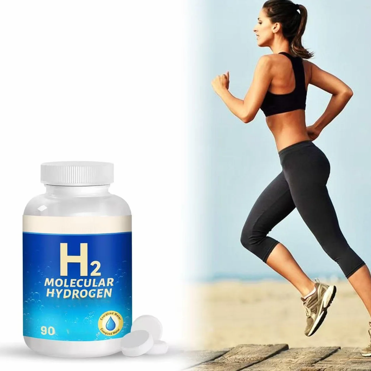 Tabletas De Hidrógeno Molecular H-2: Tabletas De Hidrógeno De Agua Potable Que Apoyan La Salud, La Recuperación Y La Función Cognitiva, 90 Unidades ,2 pcs