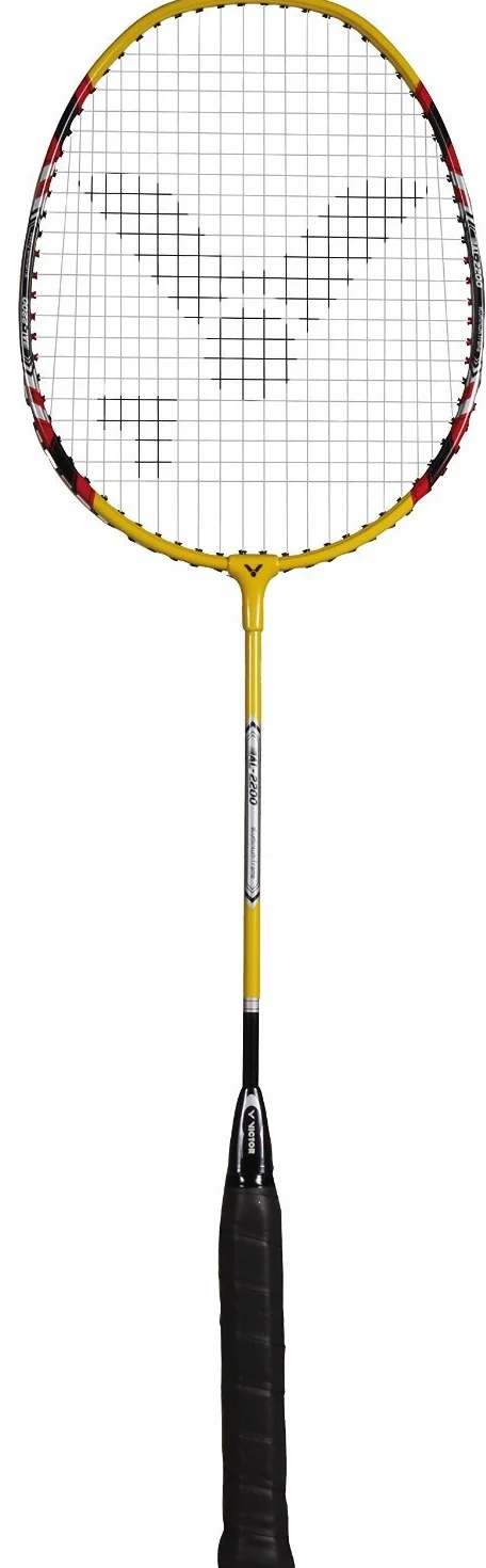 Victor AL 2200 Badminton Racket Yellow Single Set with Shuttlecock Carry Bag