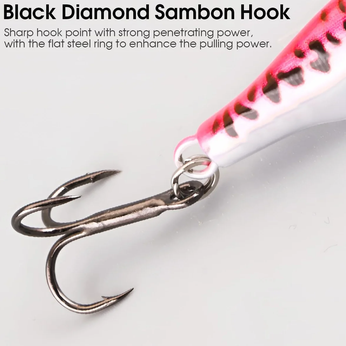WASAGA Señuelos de Pesca Hundidos Impresión 3D 5 Piezas 20g-80g Cebo Giratorio Metal Duro Agua Salada Dulce Lubina Caballa Jigging