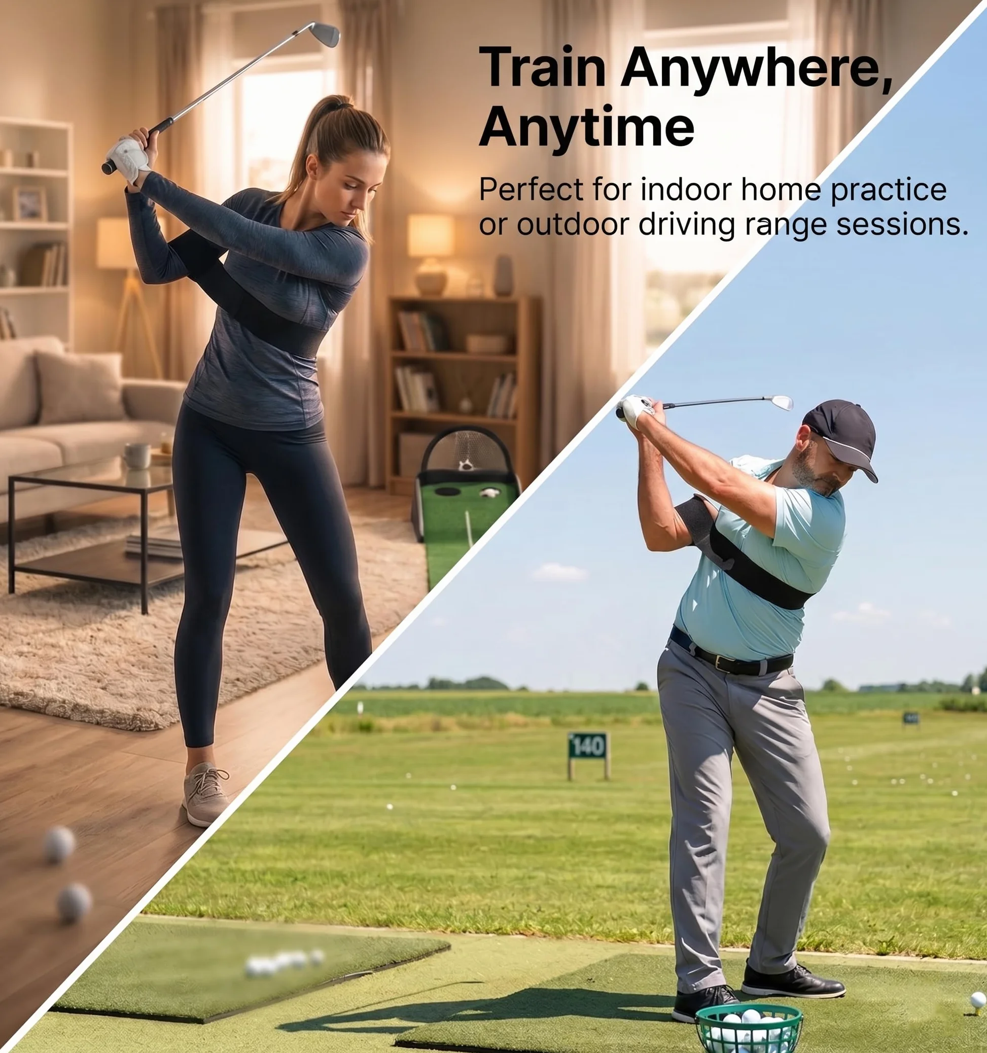 Slider Golf Training Aid Banda de Entrenamiento Ajustable para Brazos