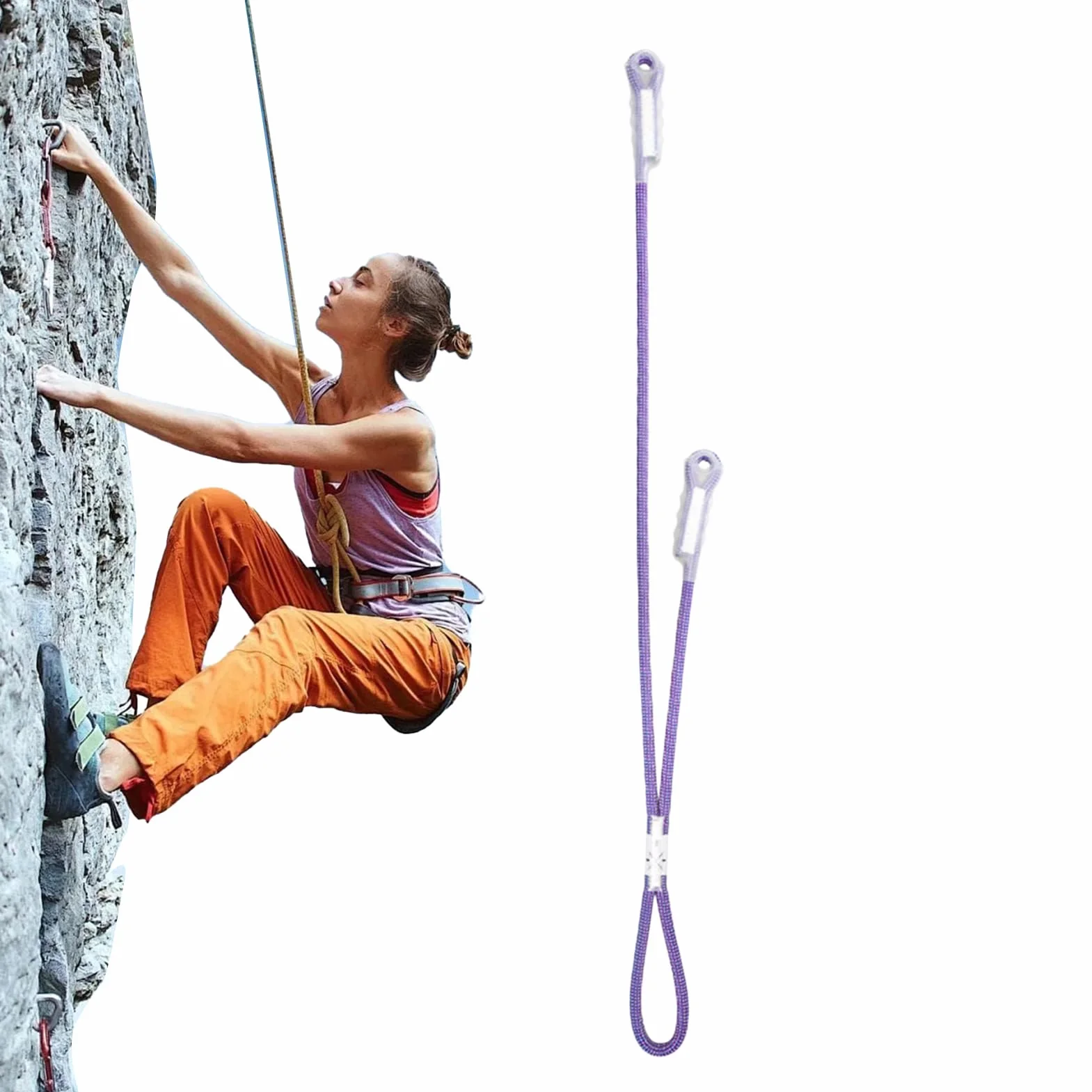 Prusik Rope Cuerda de Seguridad para Escalada Alta Resistencia en Forma de Y Ascensos Rescate