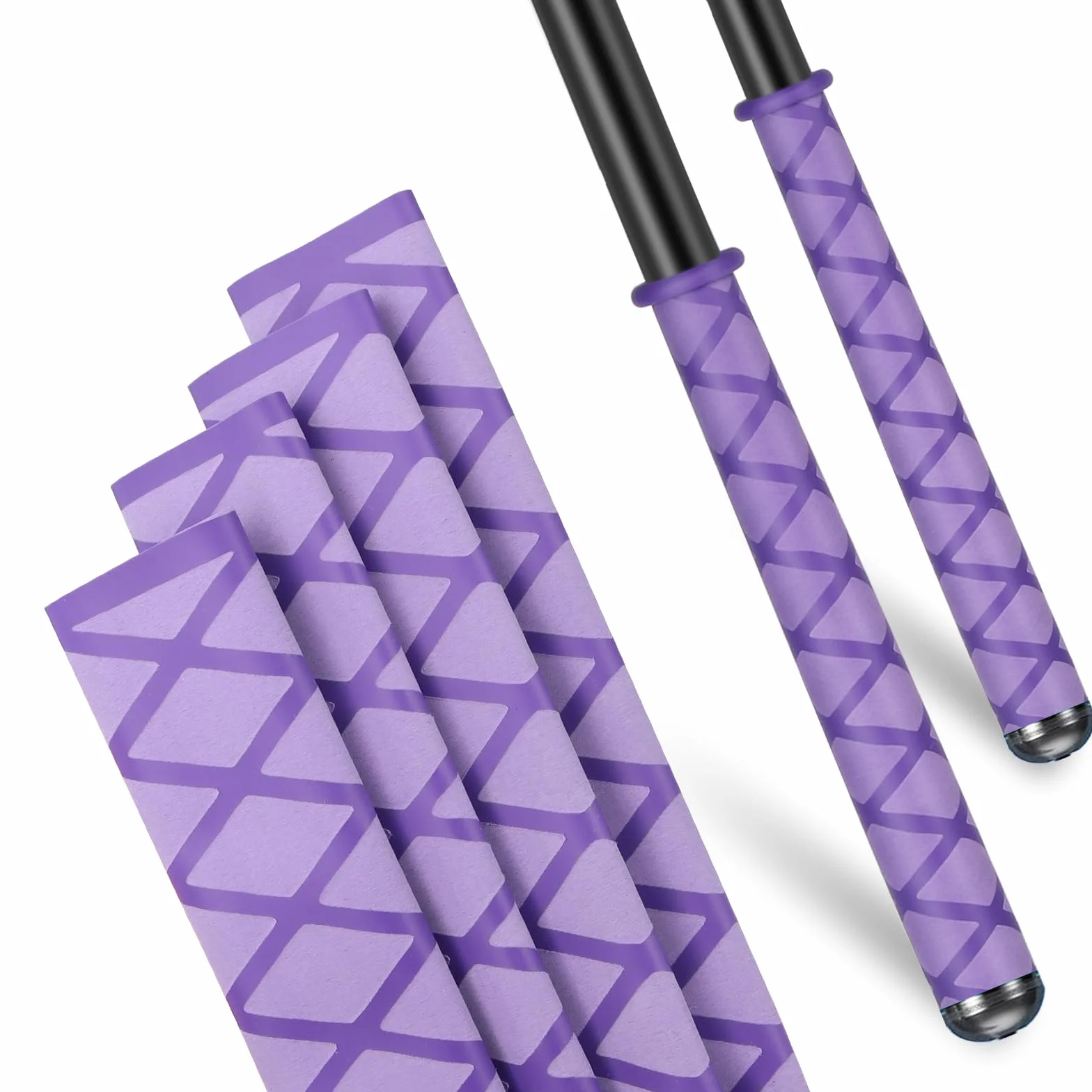 Manga de caña de pescar termorretráctil antideslizante aislada 39 pulgadas 25/32 pulgadas morado
